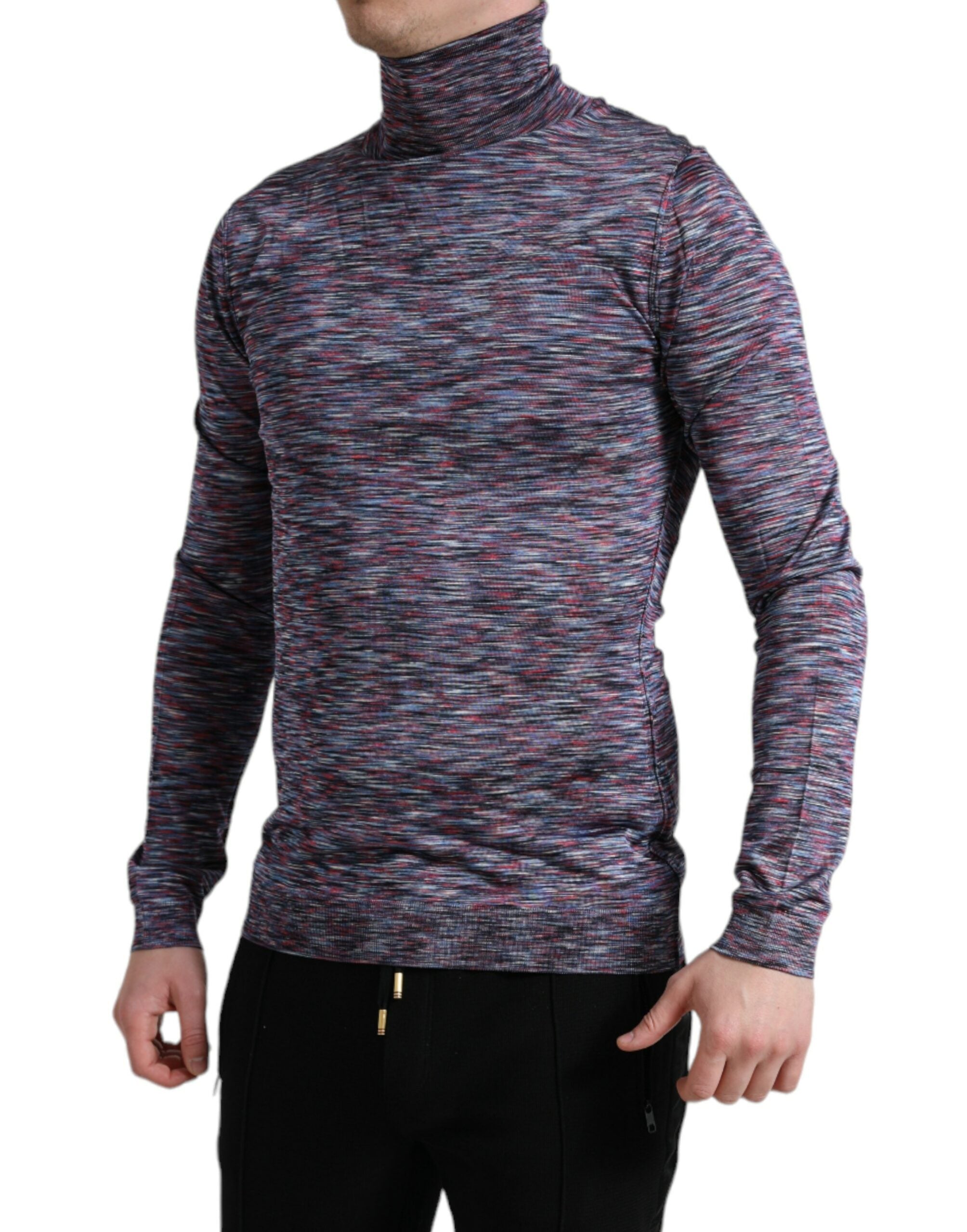 Dolce &amp; Gabbana Eleganter Rollkragenpullover in Blau-Lila