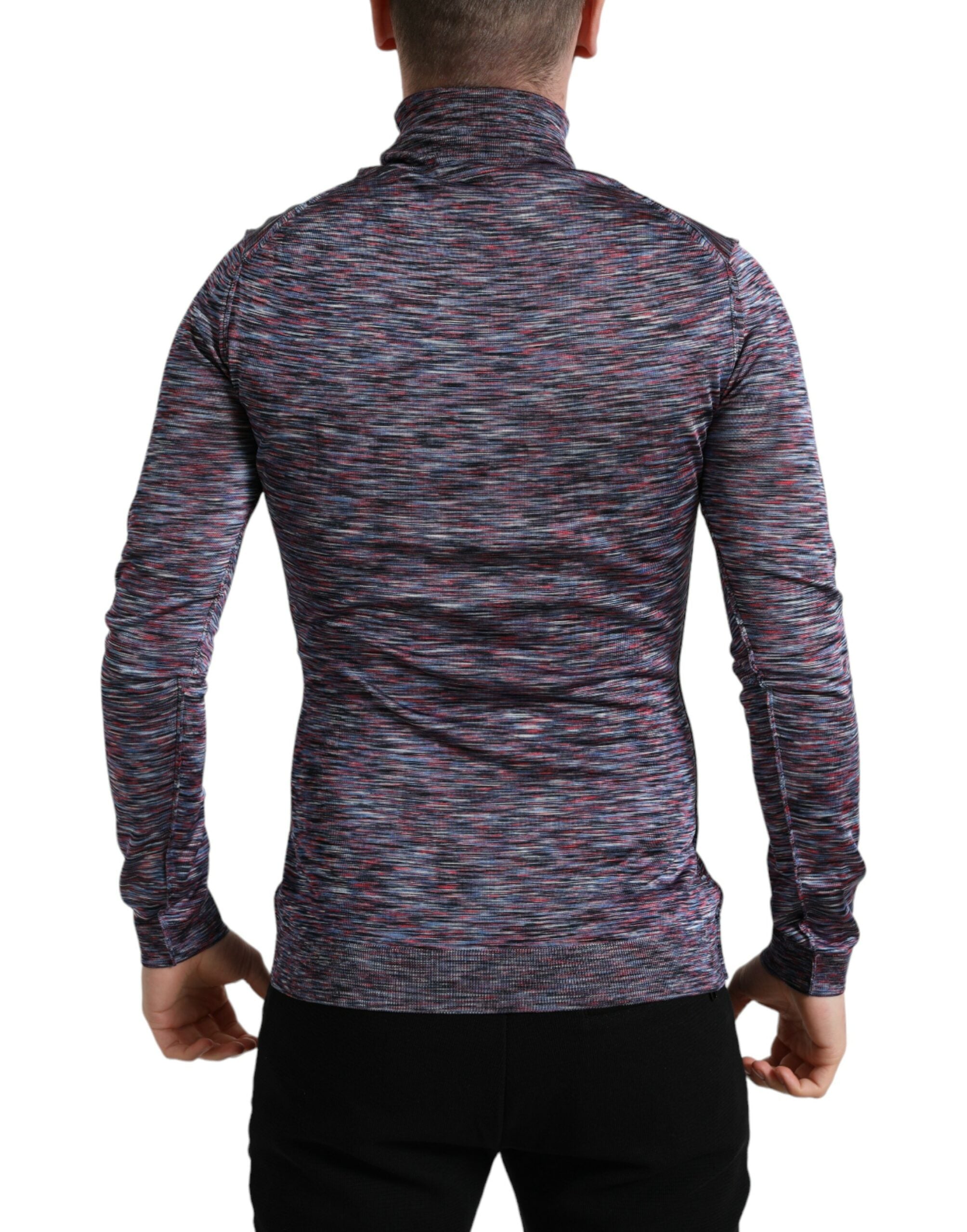 Dolce &amp; Gabbana Eleganter Rollkragenpullover in Blau-Lila