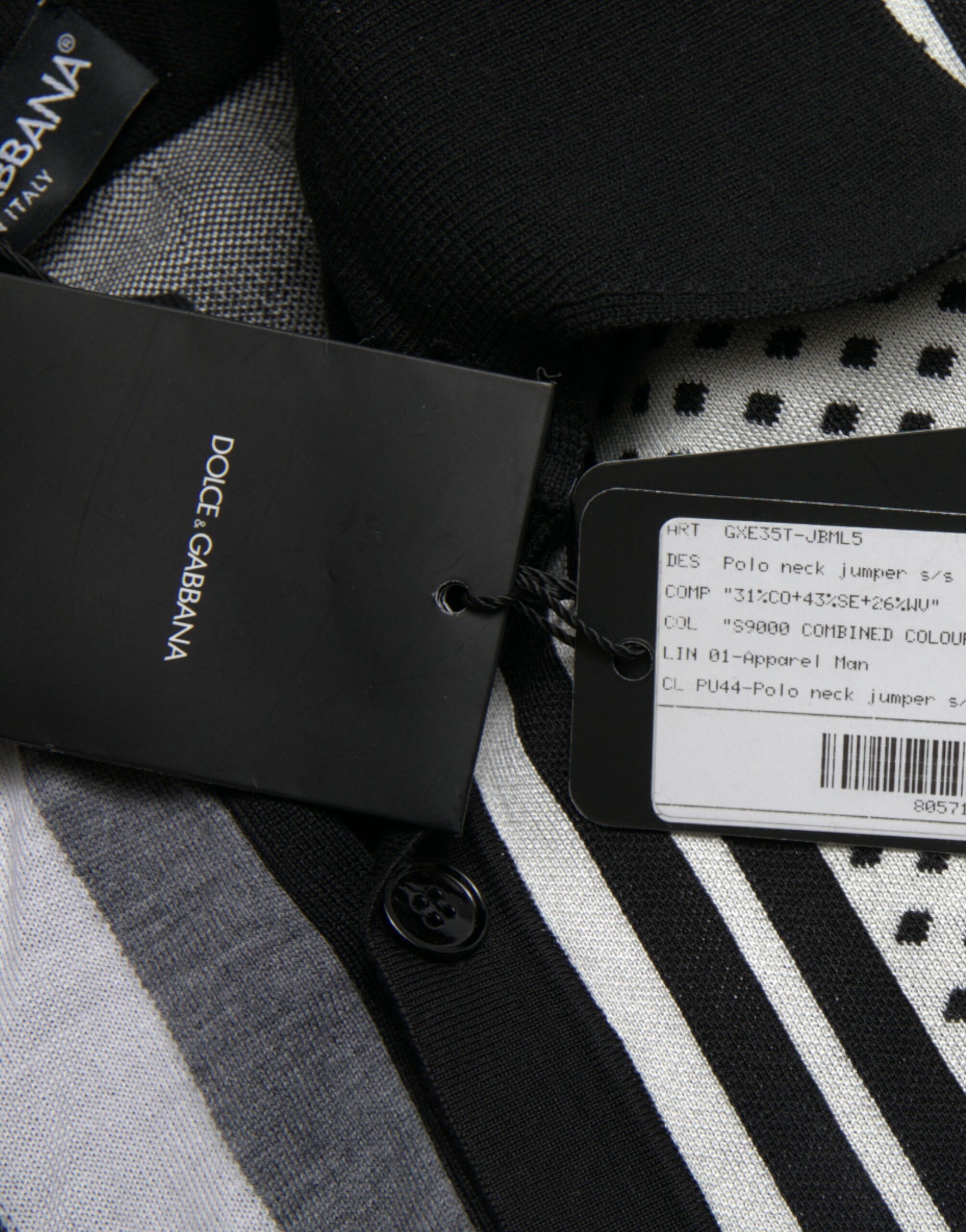 Dolce &amp; Gabbana Elegante gestreifte Strickjacke aus Seidenmischung