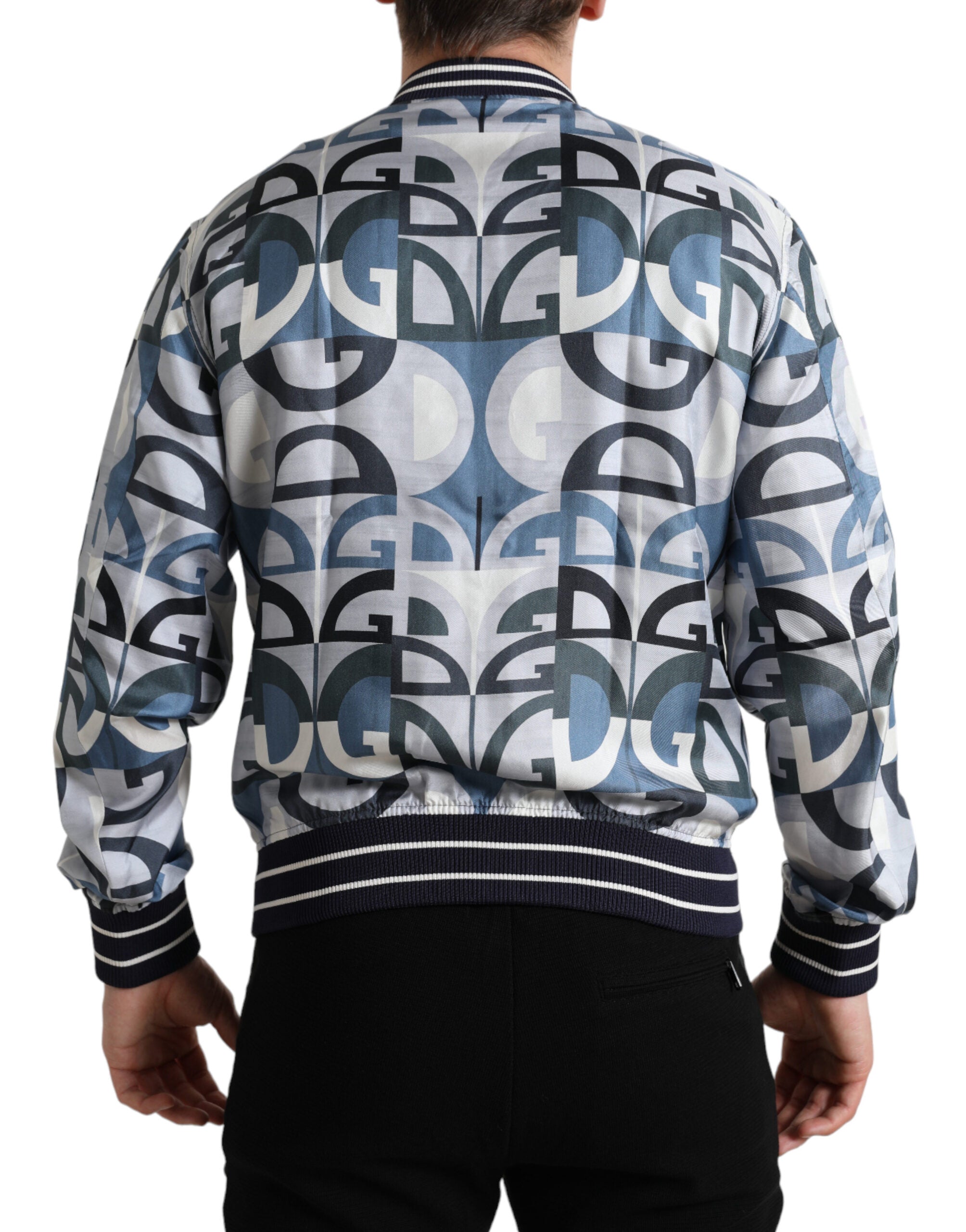 Dolce &amp; Gabbana Mehrfarbige Bomberjacke aus Seide – Klassische Eleganz
