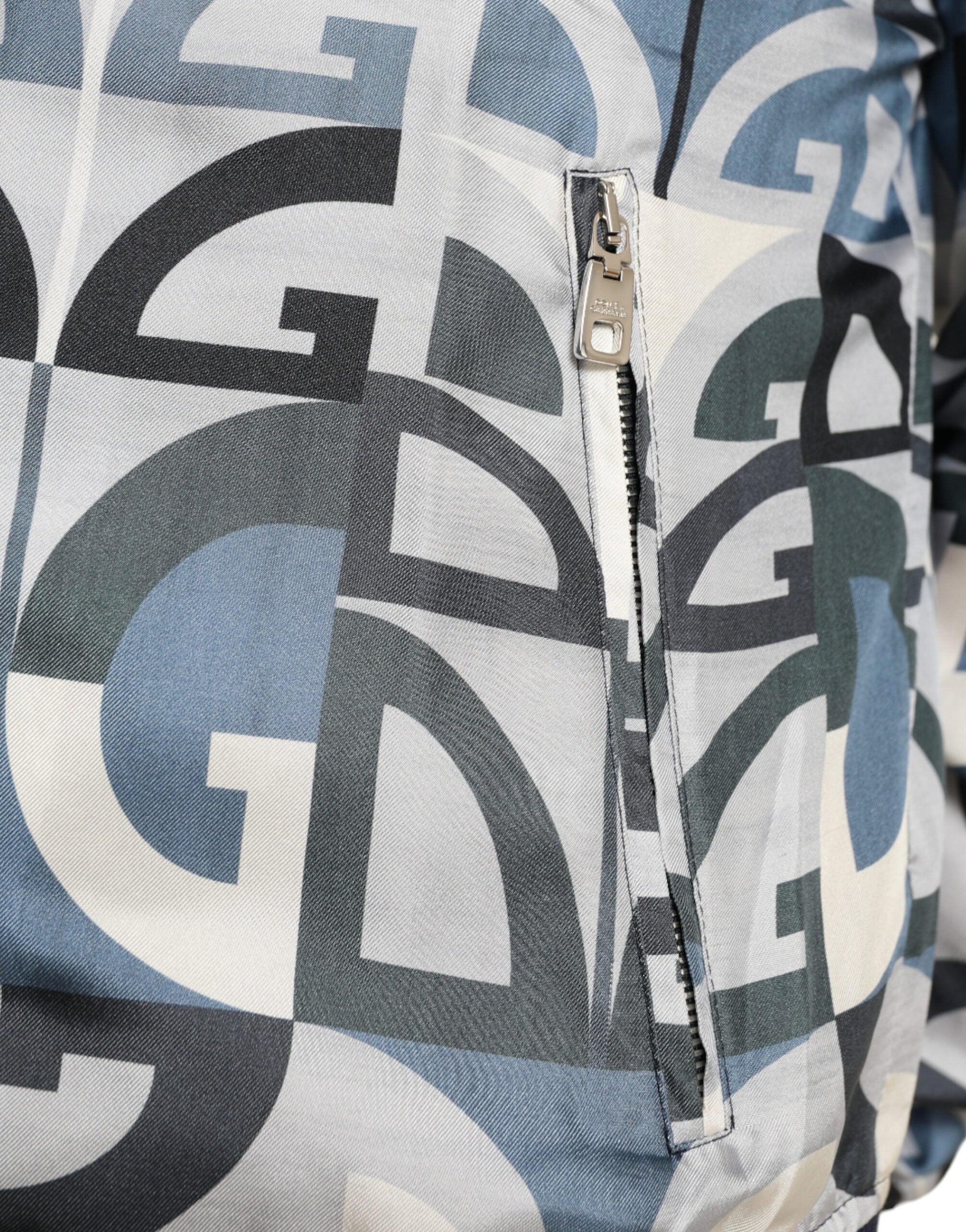 Dolce &amp; Gabbana Mehrfarbige Bomberjacke aus Seide – Klassische Eleganz