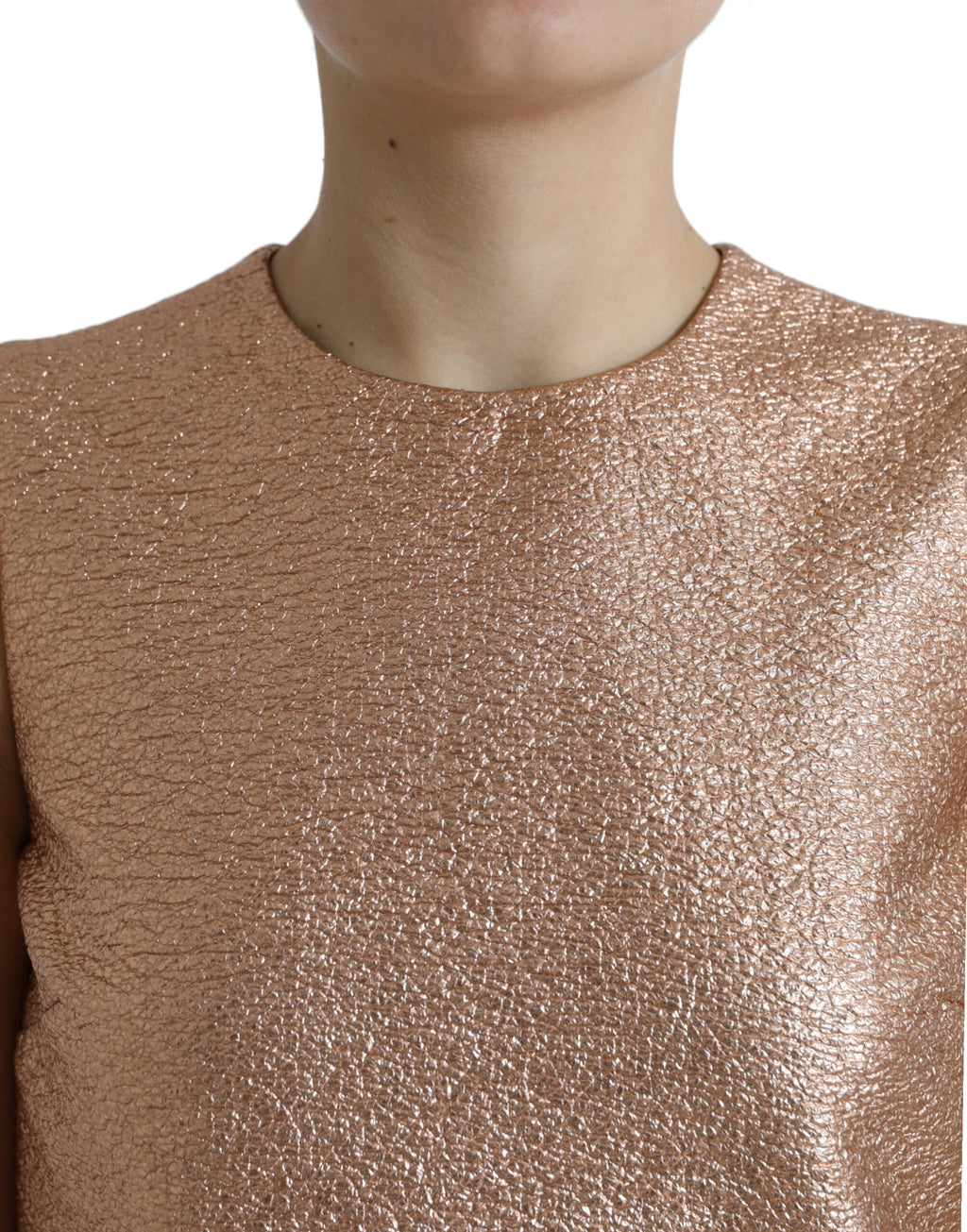 Dolce &amp; Gabbana – Elegantes Mini-Etuikleid in Rosa-Metallic