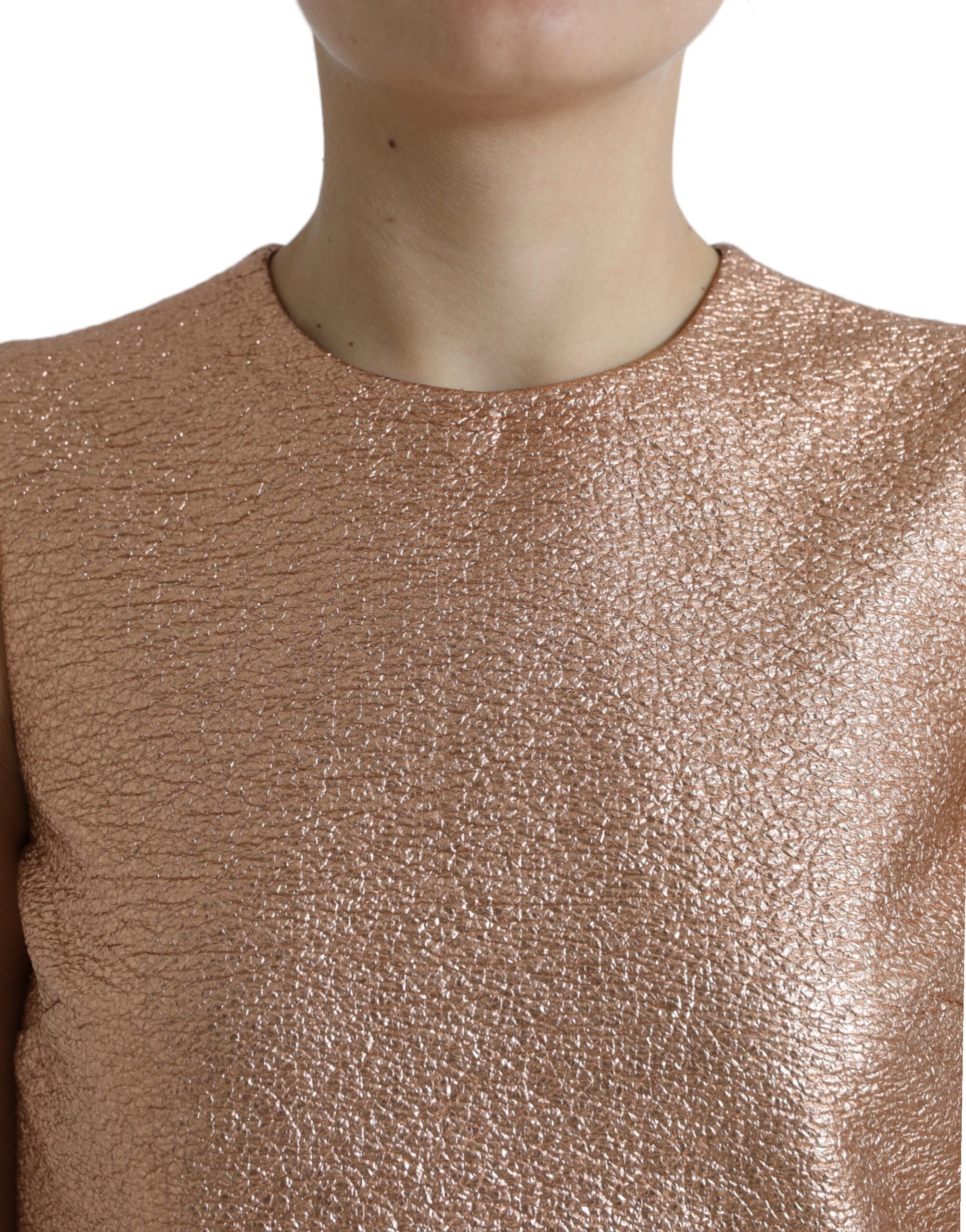 Dolce &amp; Gabbana – Elegantes Mini-Etuikleid in Rosa-Metallic