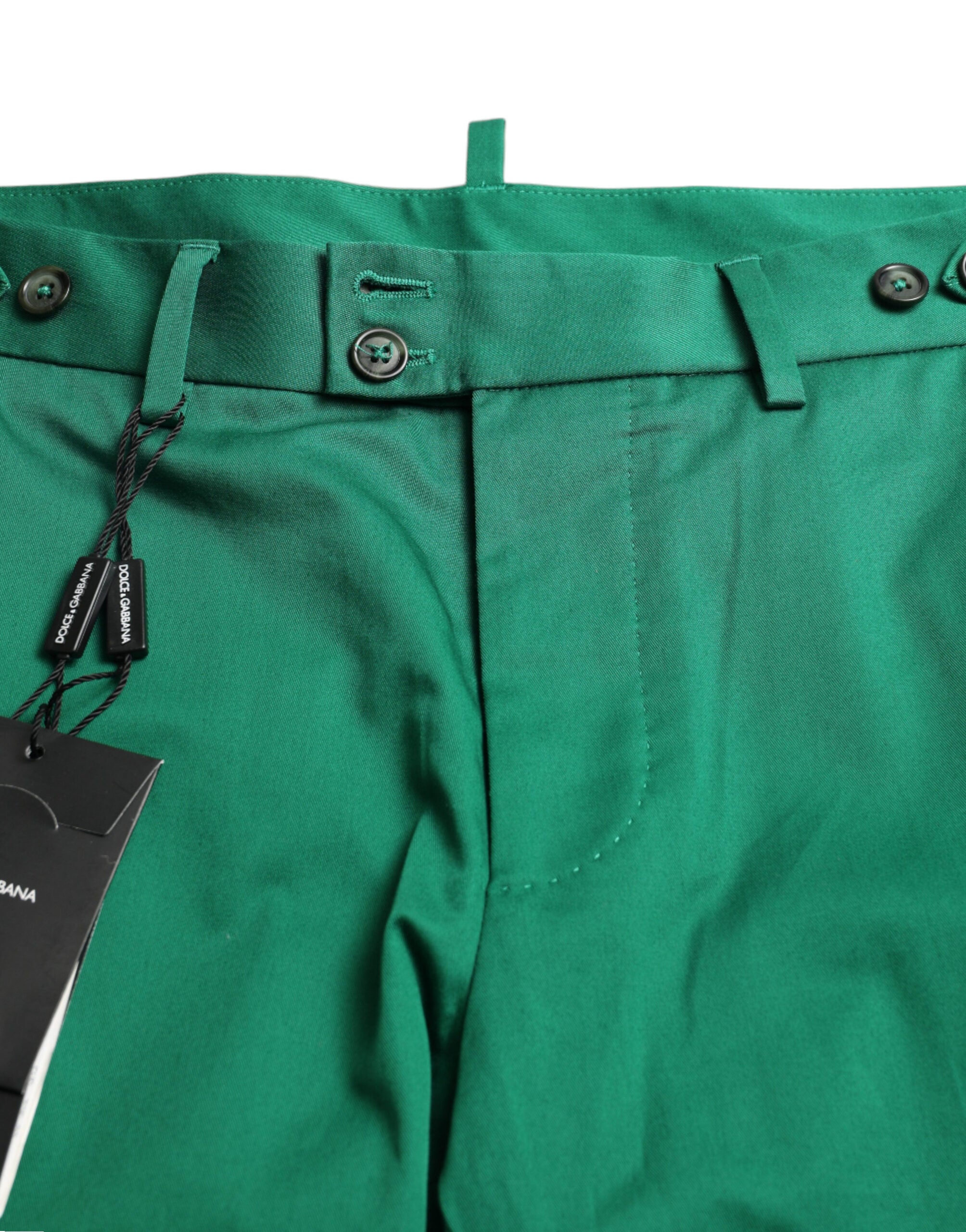 Dolce &amp; Gabbana Elegante dunkelgrüne Bermudashorts aus Baumwolle