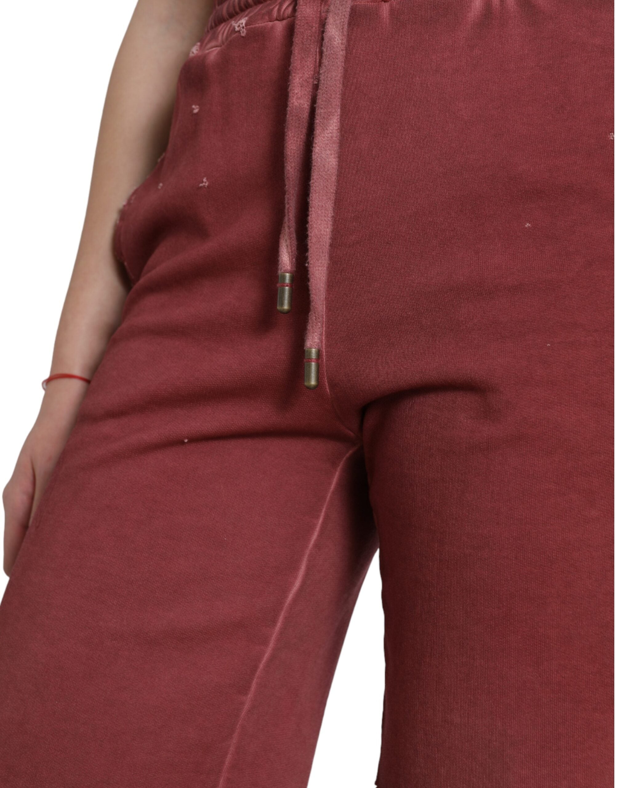 Dolce &amp; Gabbana – Schicke, kastanienbraune Designer-Sweatshorts mit hoher Taille