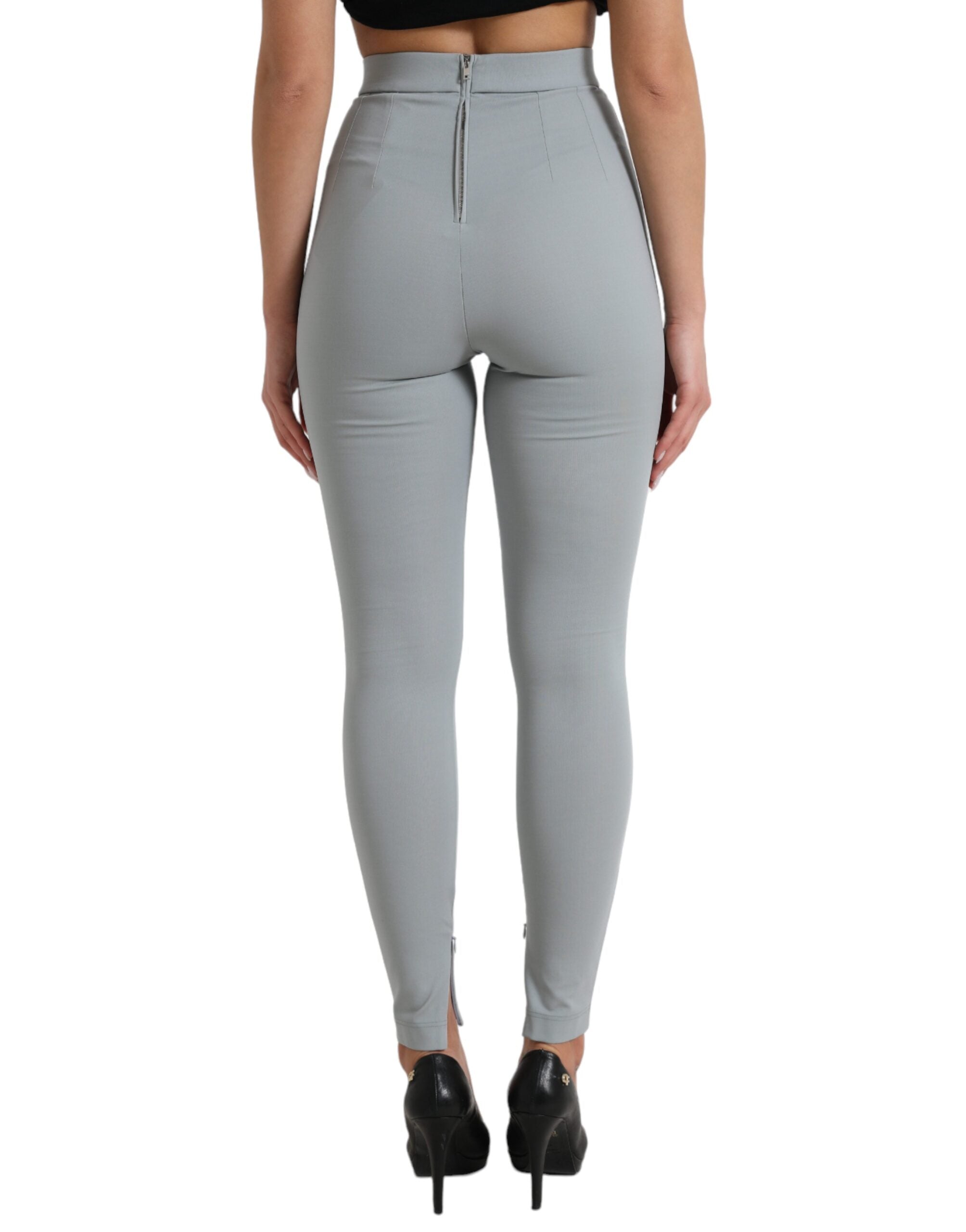 Dolce &amp; Gabbana – Elegante Leggings mit hoher Taille in Grau