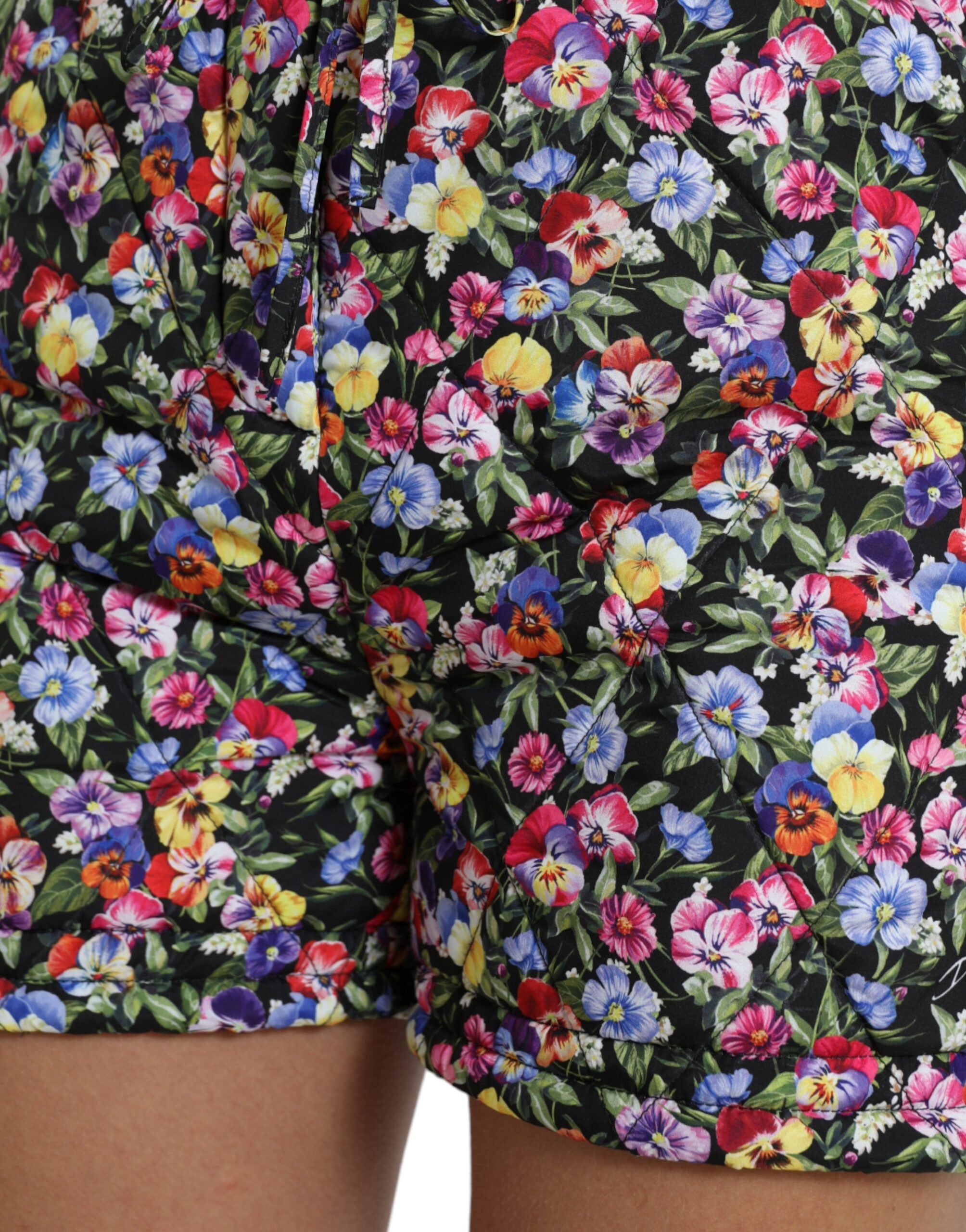 Dolce &amp; Gabbana – Kräftige Shorts mit Blumenmuster und hoher Taille