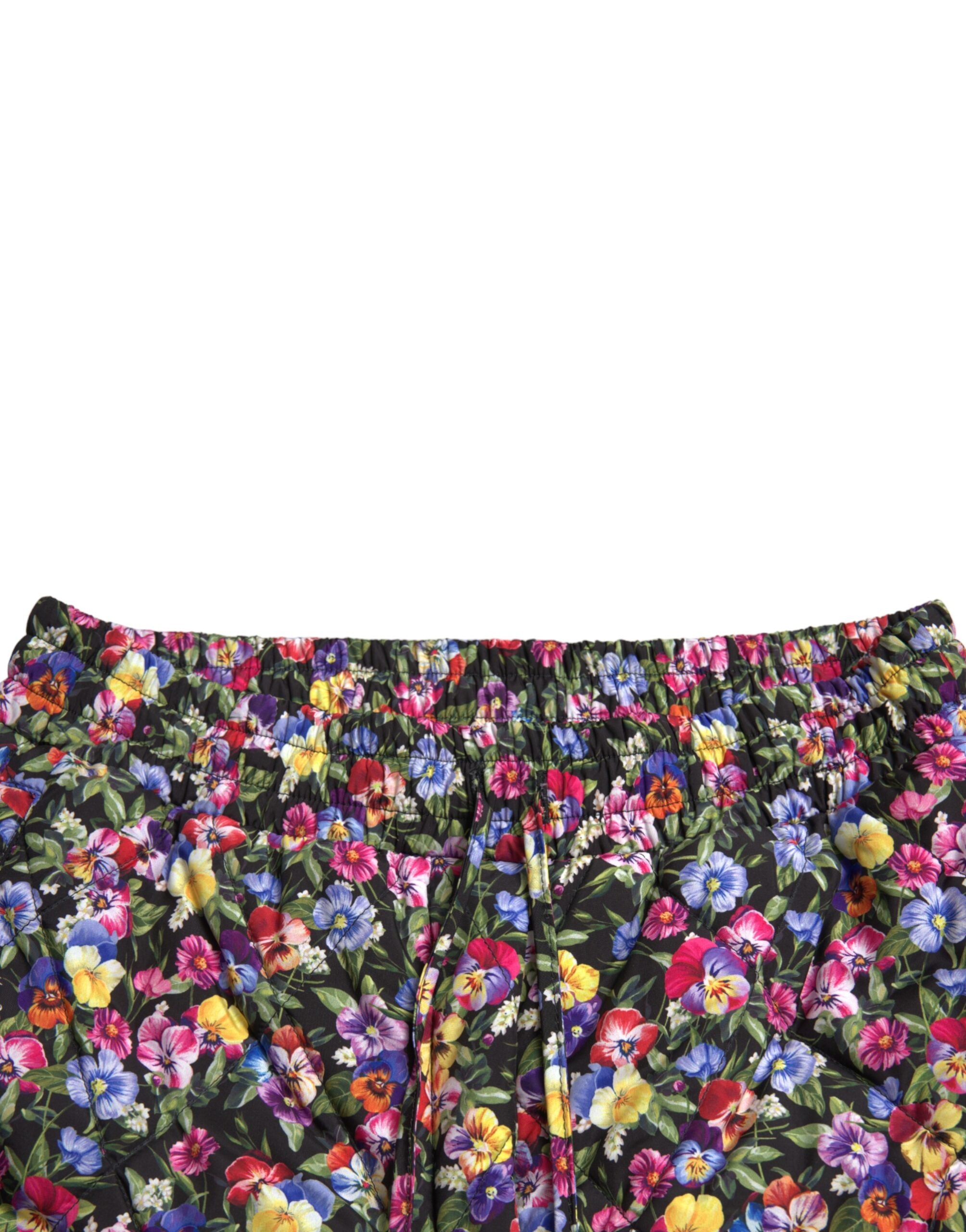Dolce &amp; Gabbana – Kräftige Shorts mit Blumenmuster und hoher Taille