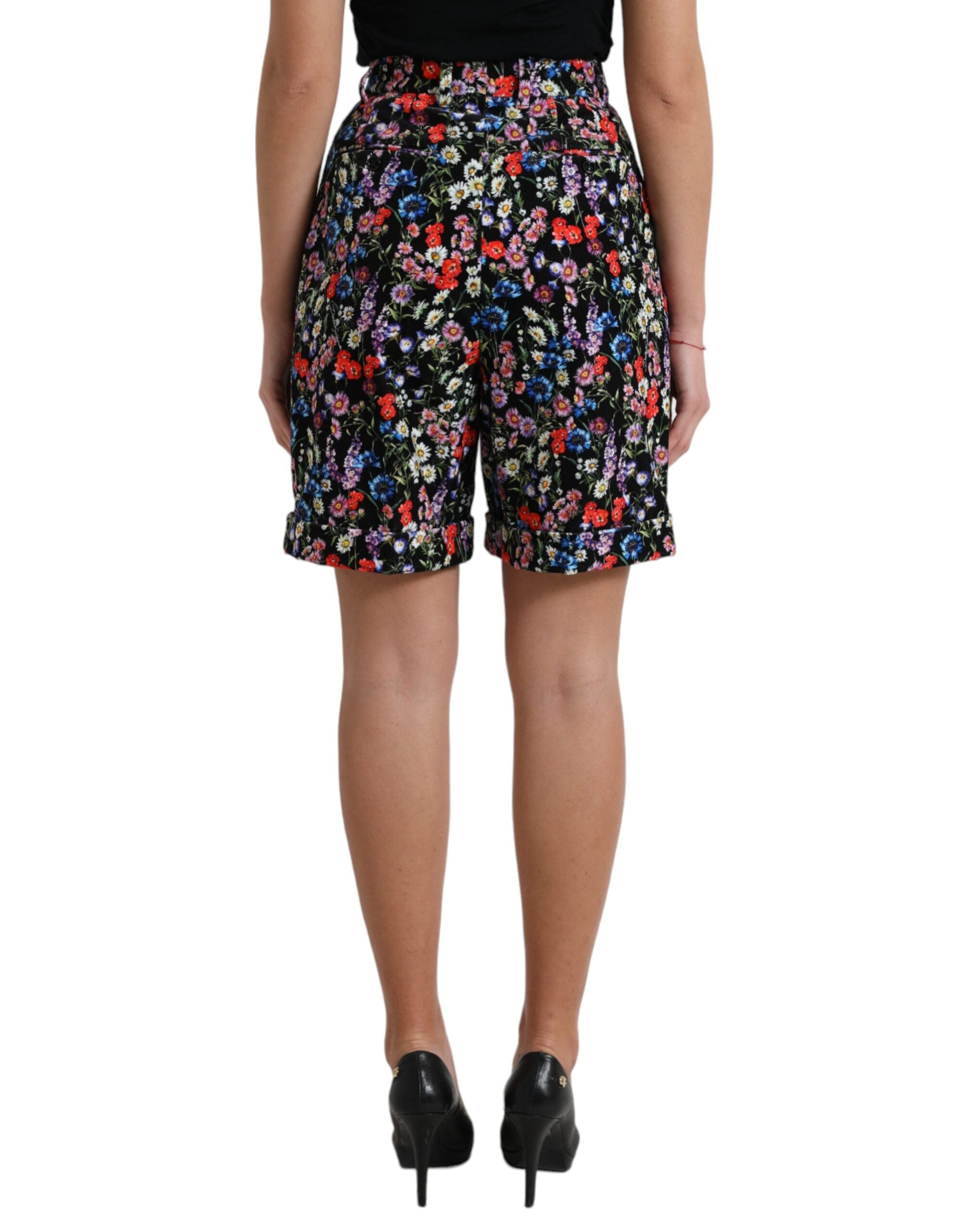 Dolce &amp; Gabbana Schicke Hotpants-Shorts mit Blumenmuster und hoher Taille