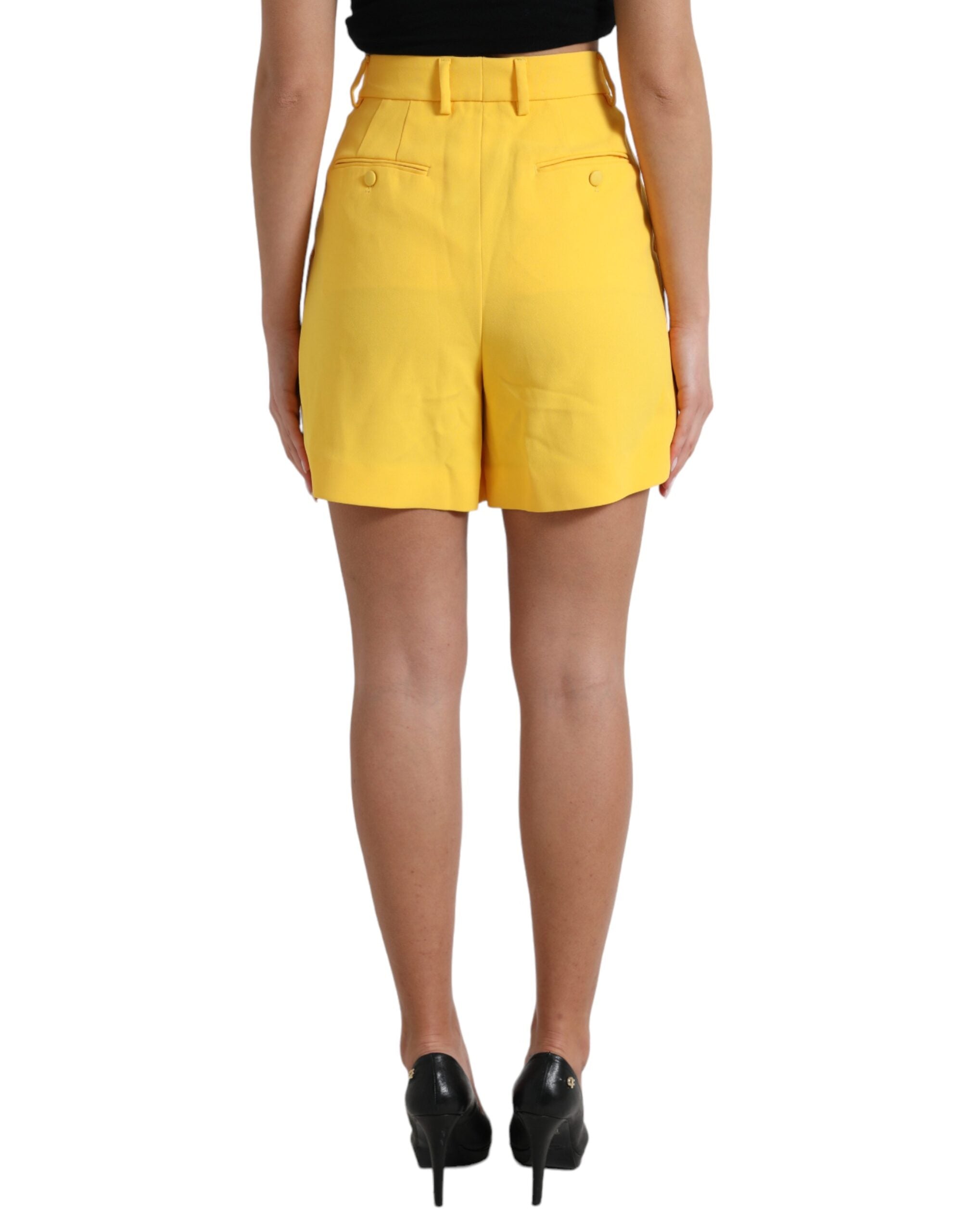Dolce &amp; Gabbana Elegante Bermudashorts mit hoher Taille in Sonnengelb