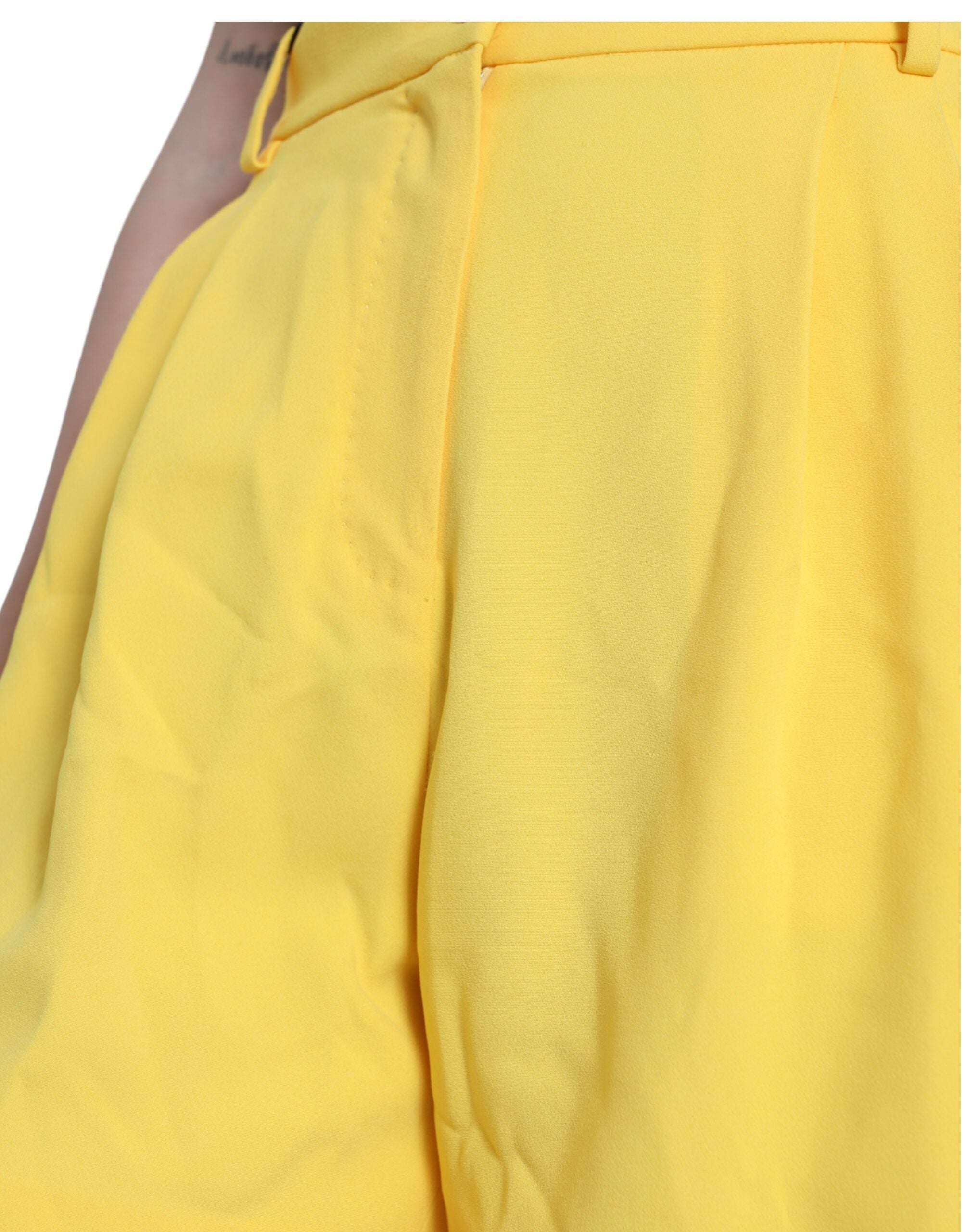 Dolce &amp; Gabbana Elegante Bermudashorts mit hoher Taille in Sonnengelb