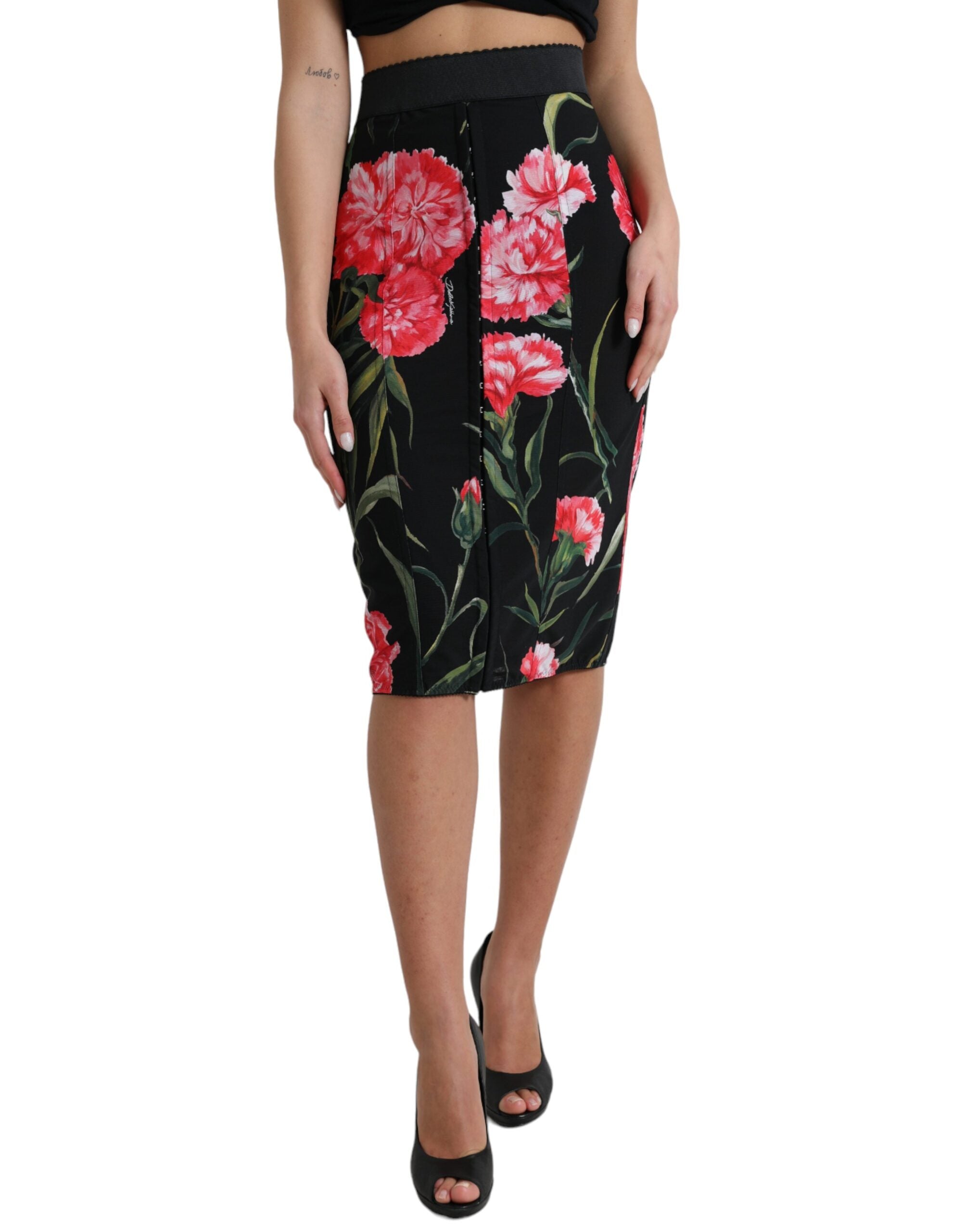 Dolce &amp; Gabbana Bleistiftrock mit Blumenmuster und hoher Taille