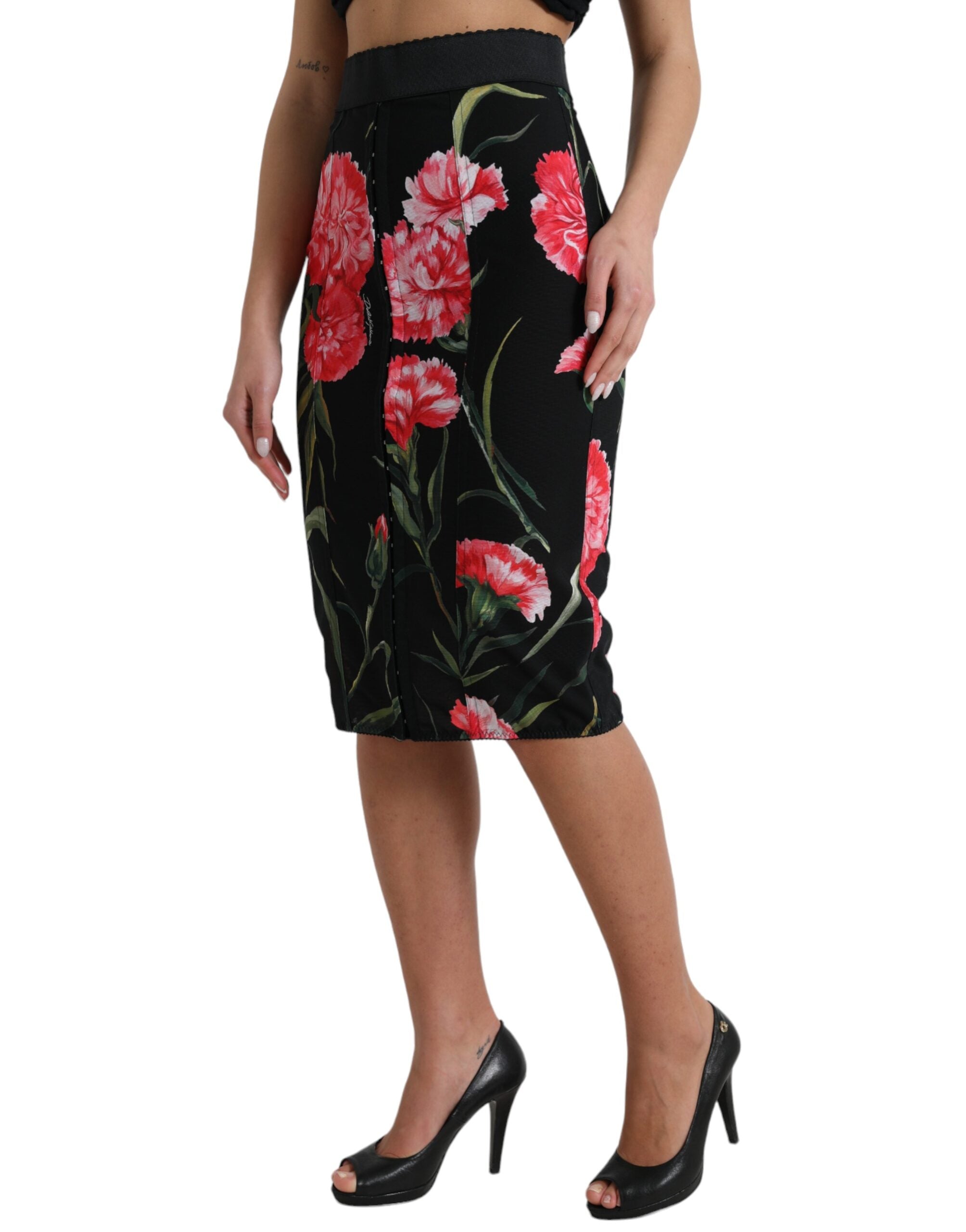 Dolce &amp; Gabbana Bleistiftrock mit Blumenmuster und hoher Taille
