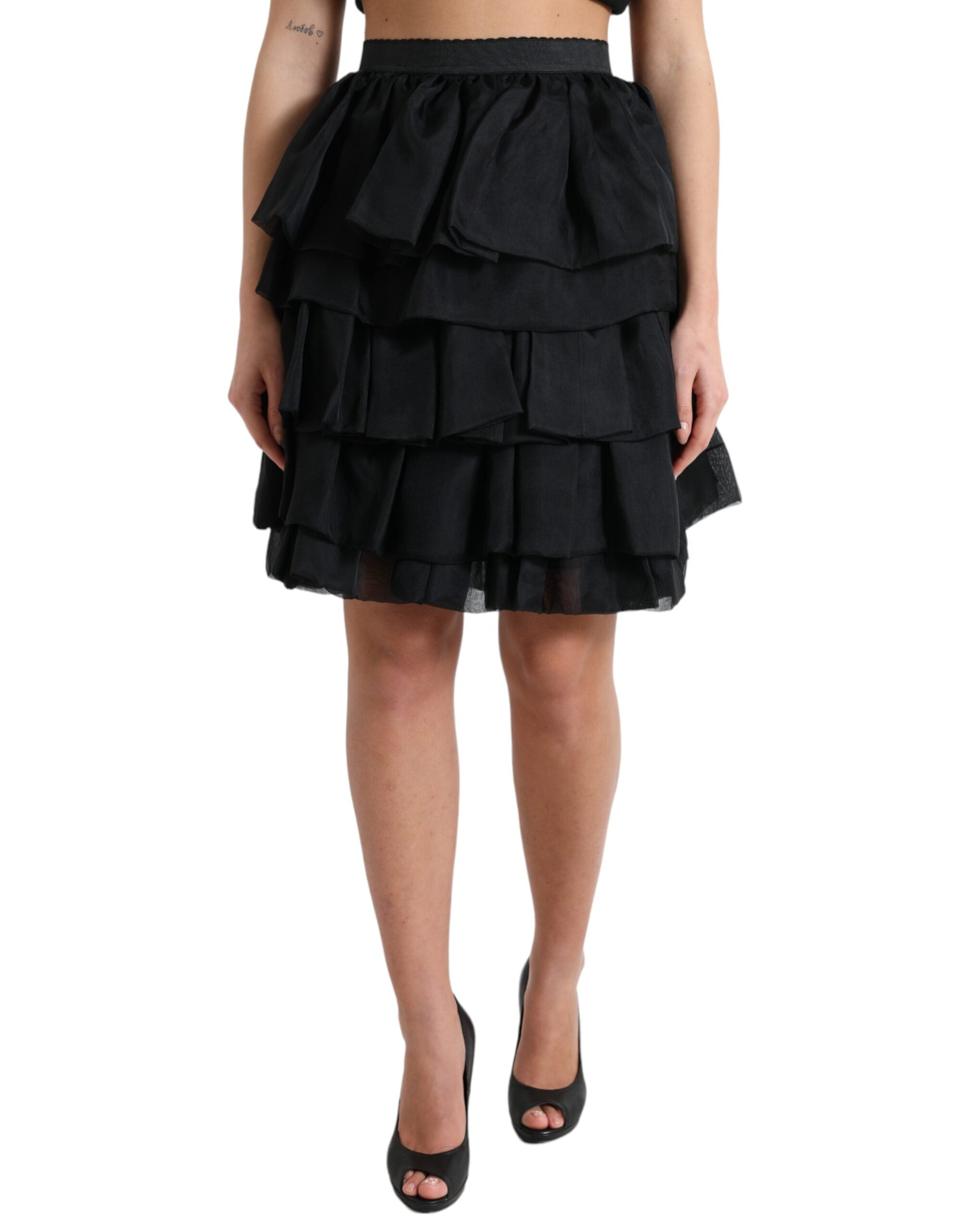 Dolce &amp; Gabbana Eleganter gestufter Minirock in A-Linie