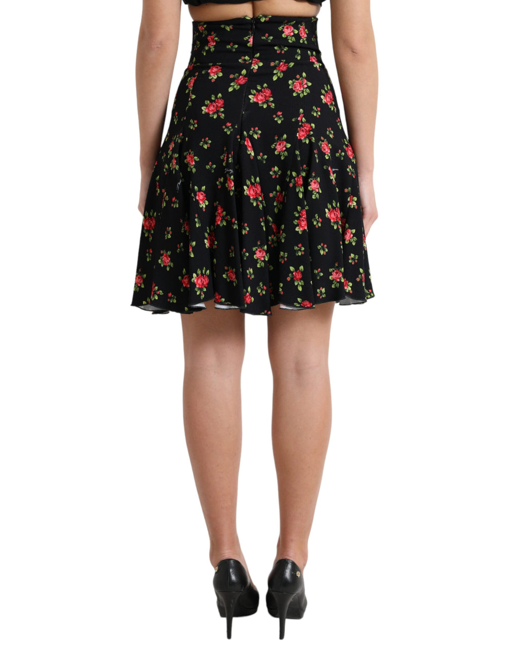 Dolce &amp; Gabbana – Geblümter A-Linien-Minirock mit hoher Taille