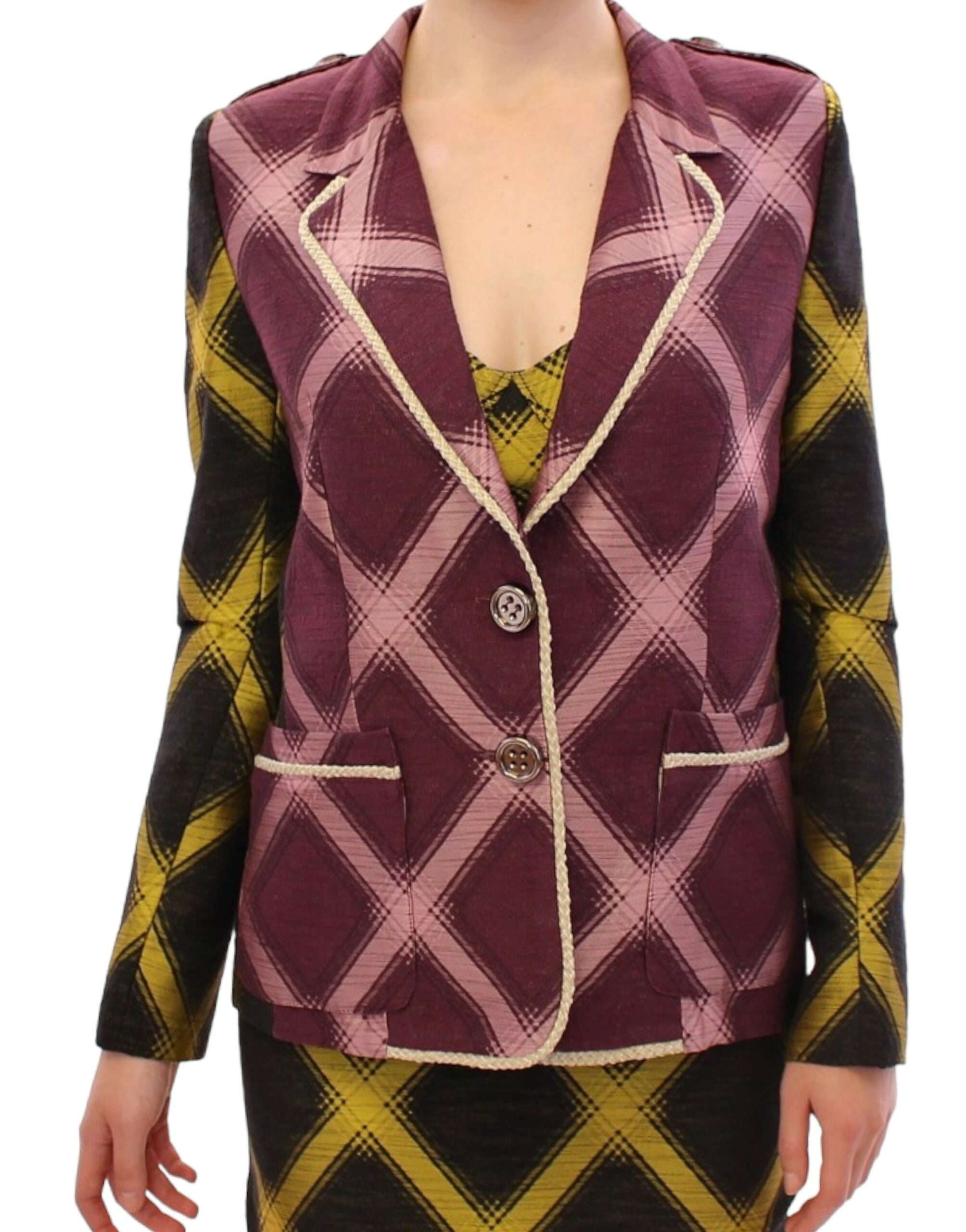 House of Holland – Schicker Blazer mit violettem Karomuster