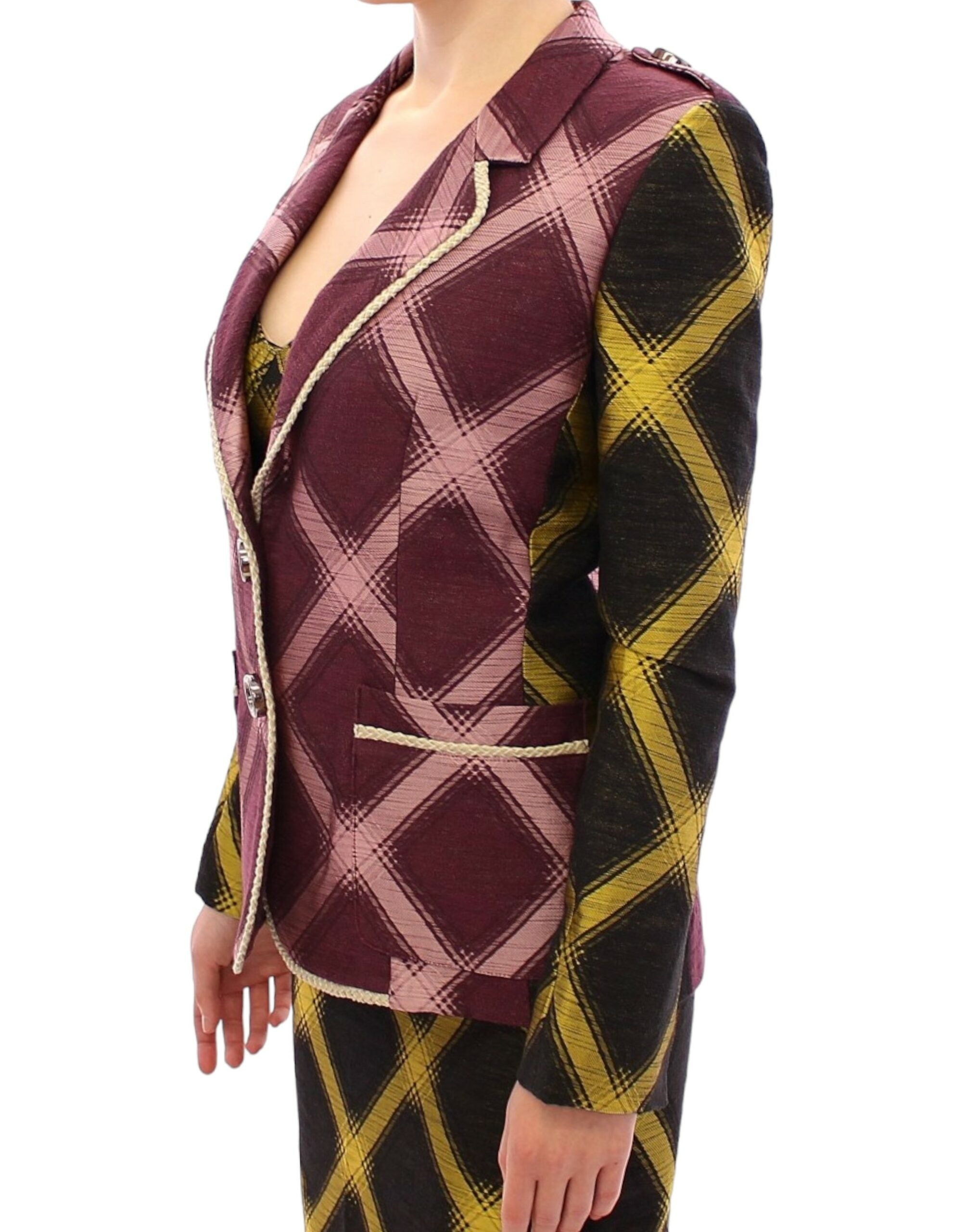 House of Holland – Schicker Blazer mit violettem Karomuster