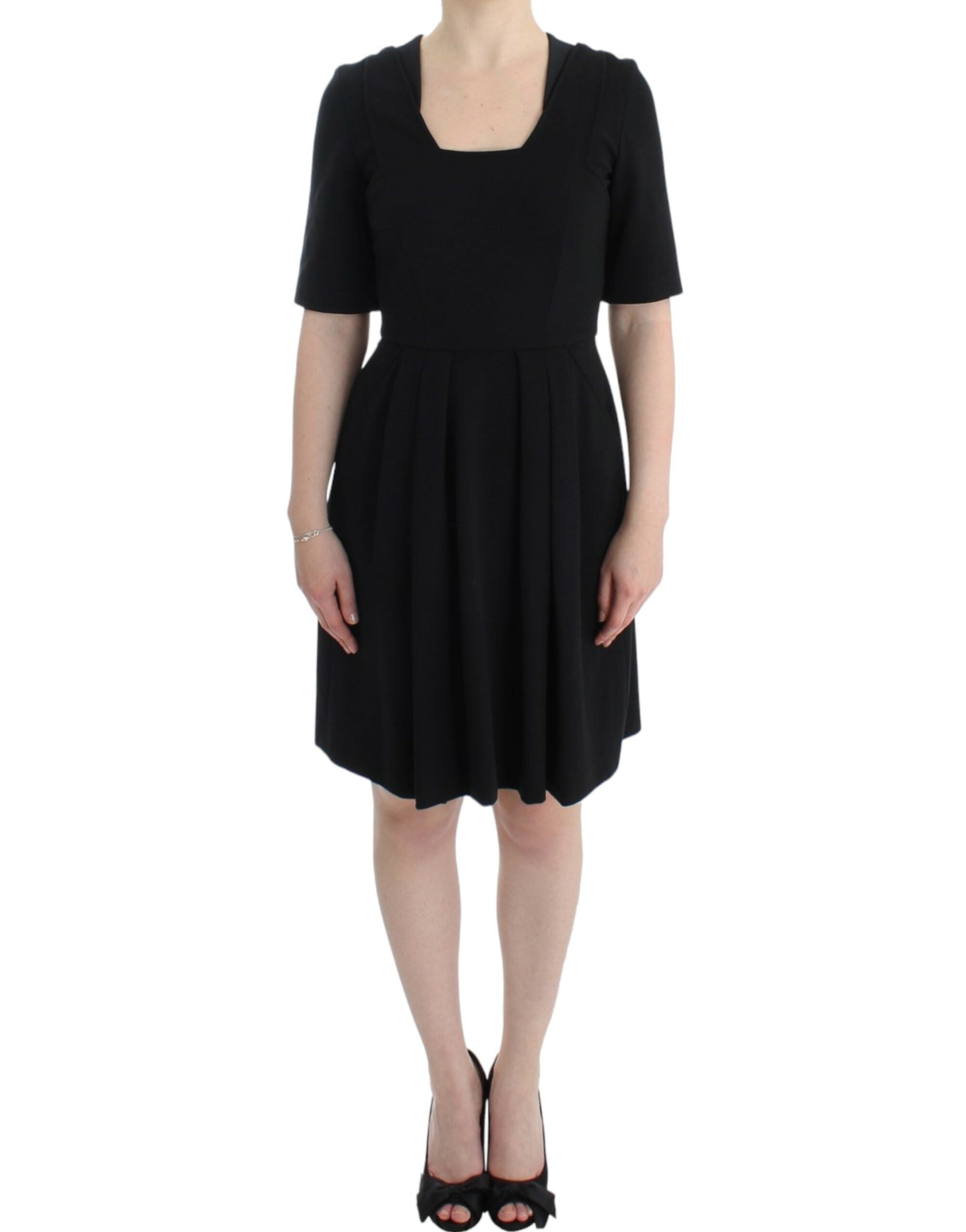 CO|TE Elegantes schwarzes kurzärmliges Venus-Kleid