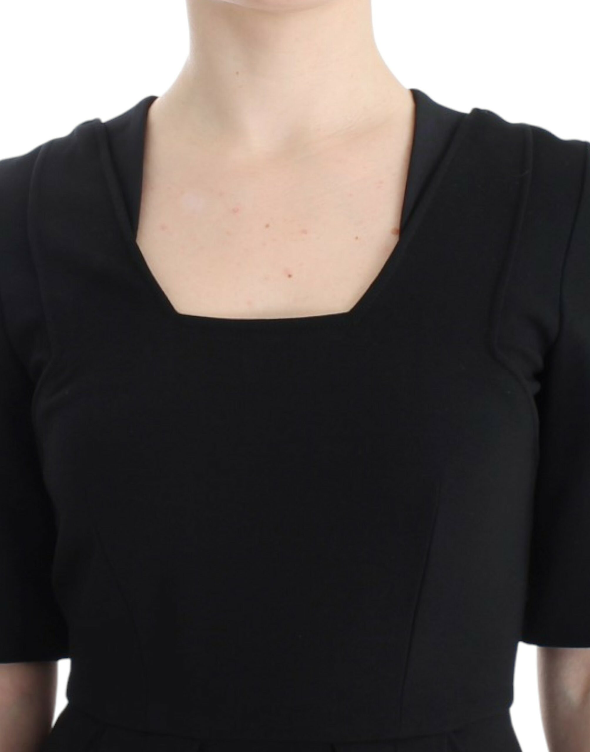 CO|TE Elegantes schwarzes kurzärmliges Venus-Kleid