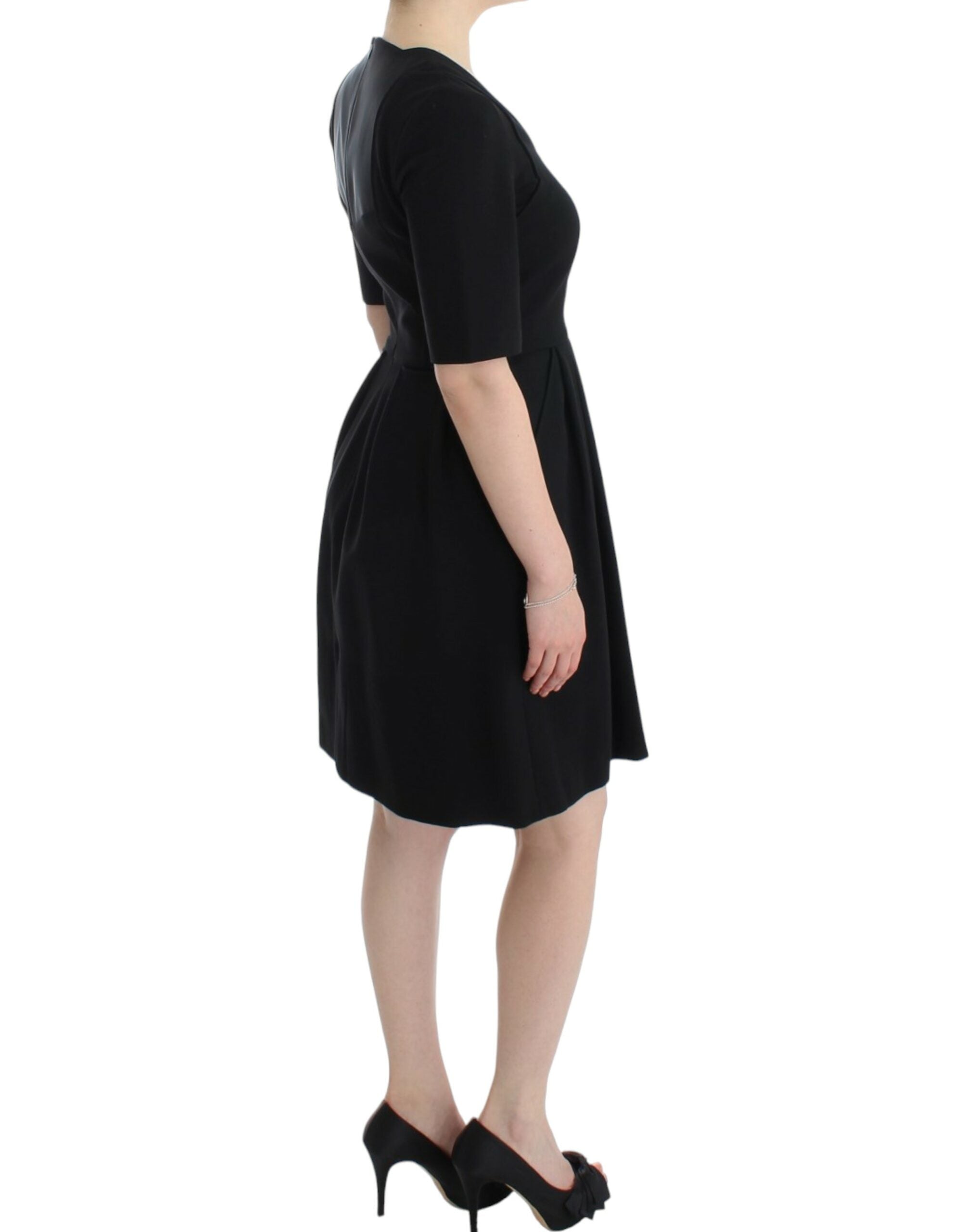 CO|TE Elegantes schwarzes kurzärmliges Venus-Kleid