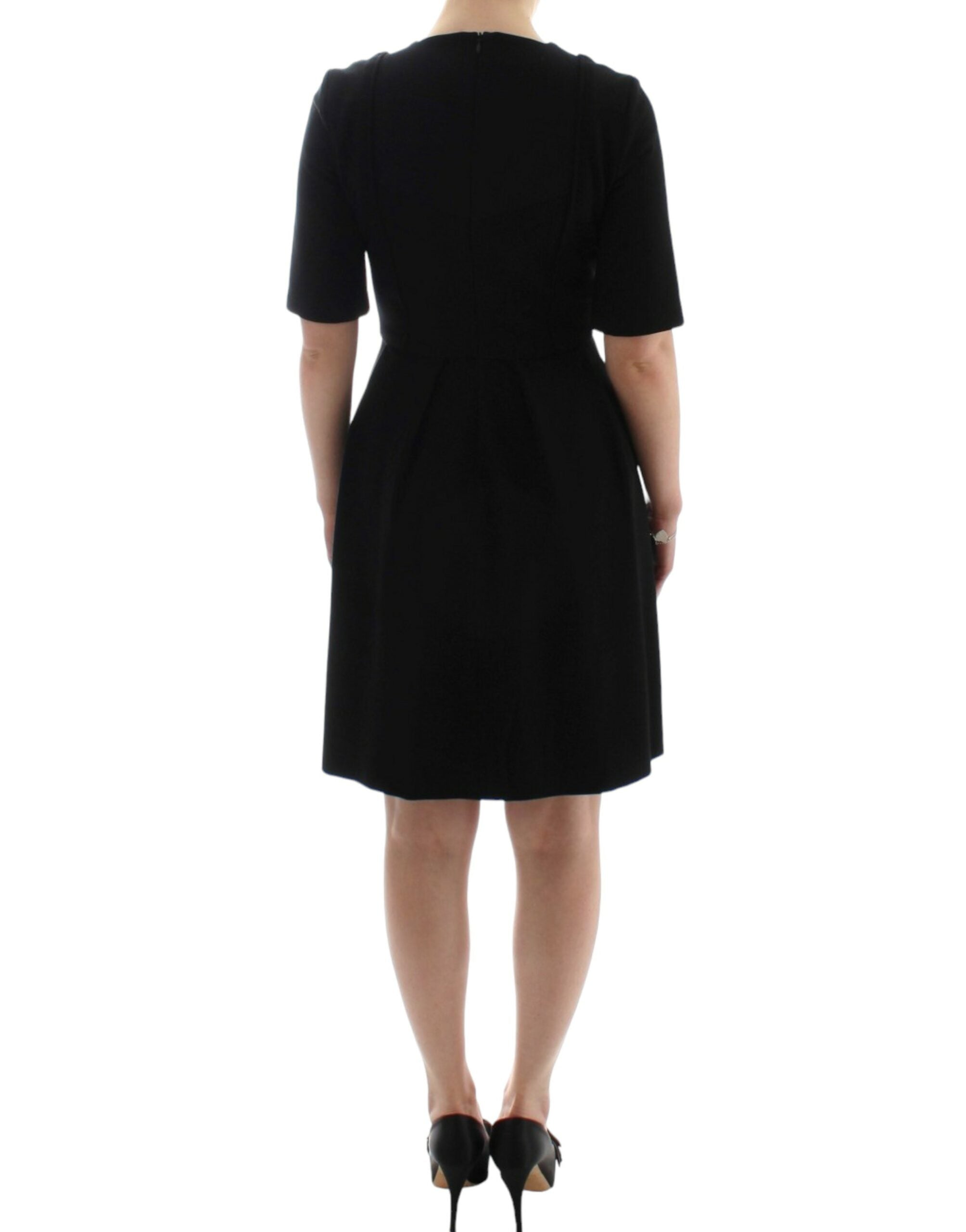 CO|TE Elegantes schwarzes kurzärmliges Venus-Kleid