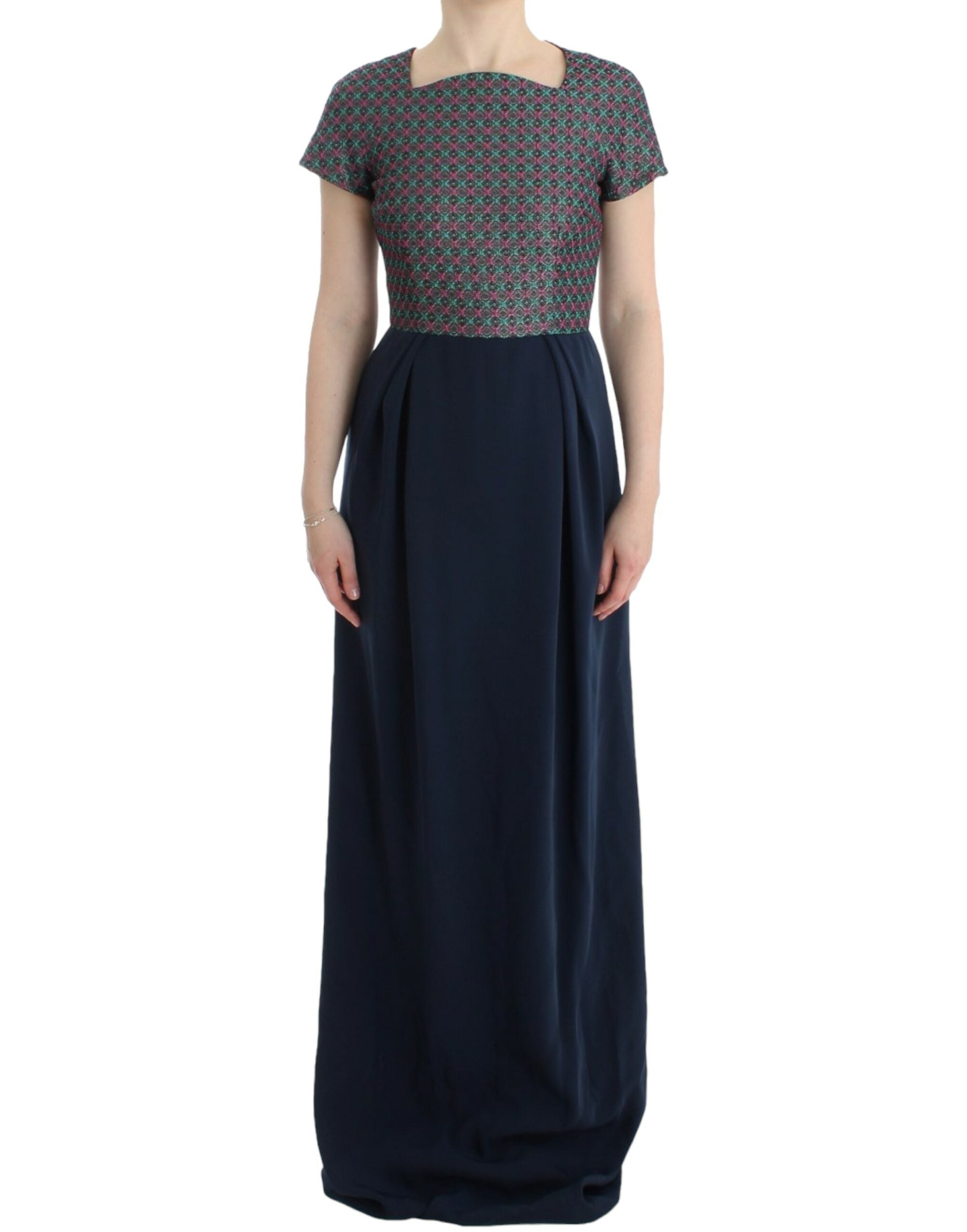 CO|TE Mehrfarbiges, kurzärmliges Doris-Langkleid