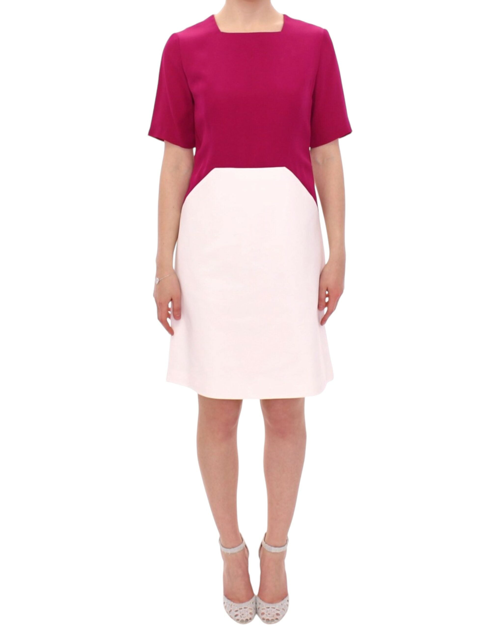 CO|TE Schickes weißes und rosa Shift-Roboterkleid