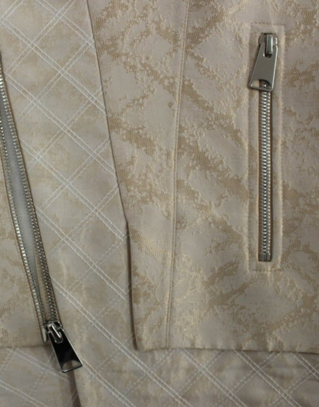 Zeyneptosun Exquisite beige Brokat-Weste ohne Ärmel