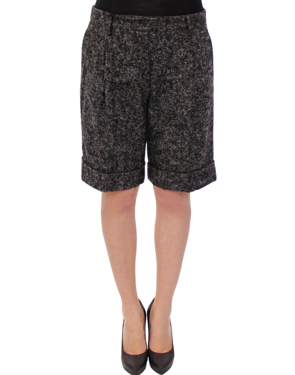 Dolce &amp; Gabbana Elegante Shorts aus grauer Alpaka-Mischung