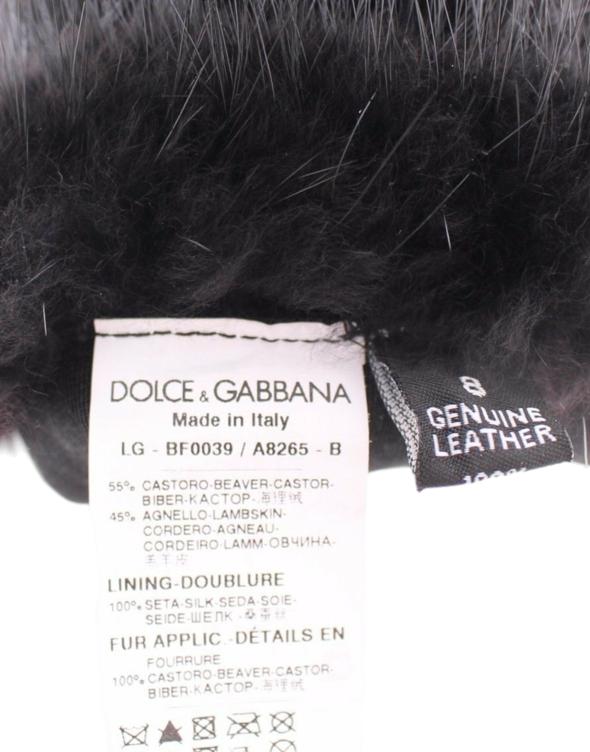 Dolce &amp; Gabbana Elegante Lederhandschuhe in Ellenbogenlänge