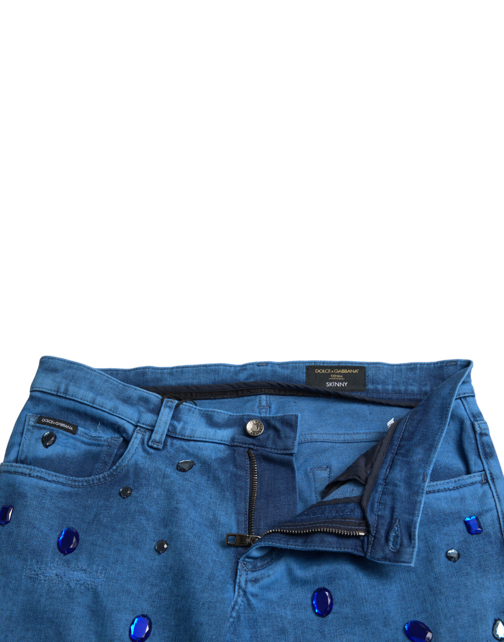 Dolce &amp; Gabbana – Enge Jeans mit Kristallverzierung