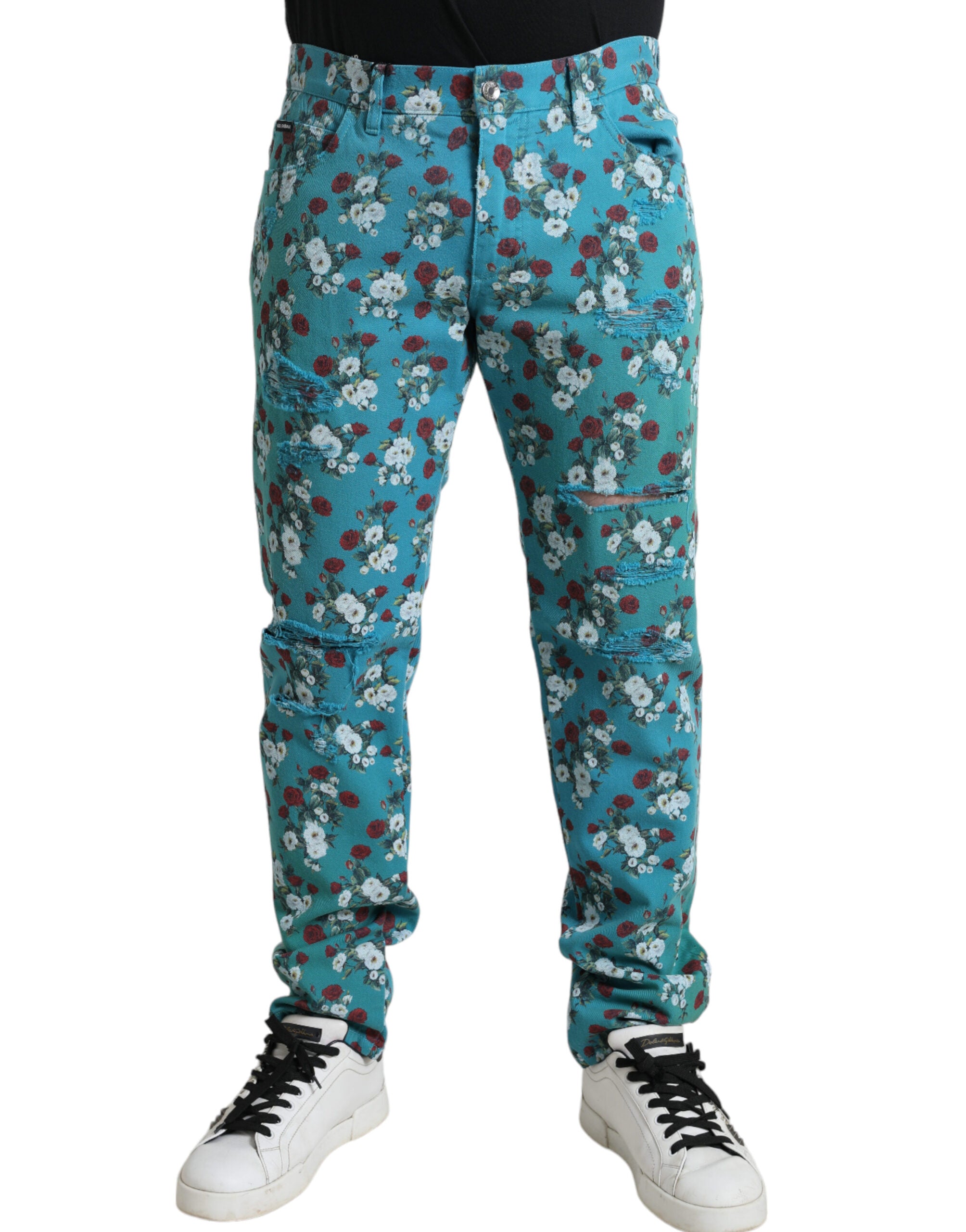 Dolce &amp; Gabbana Schicke Skinny-Jeans mit Blumenmuster