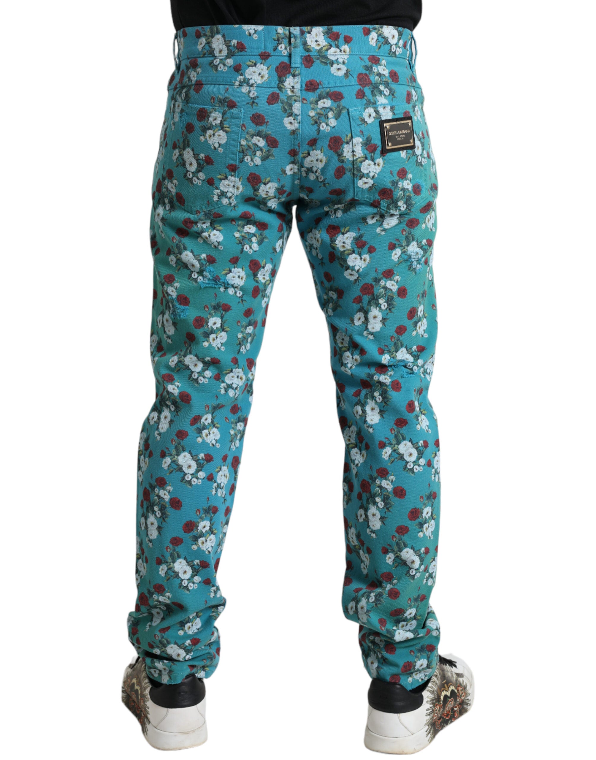 Dolce &amp; Gabbana Schicke Skinny-Jeans mit Blumenmuster