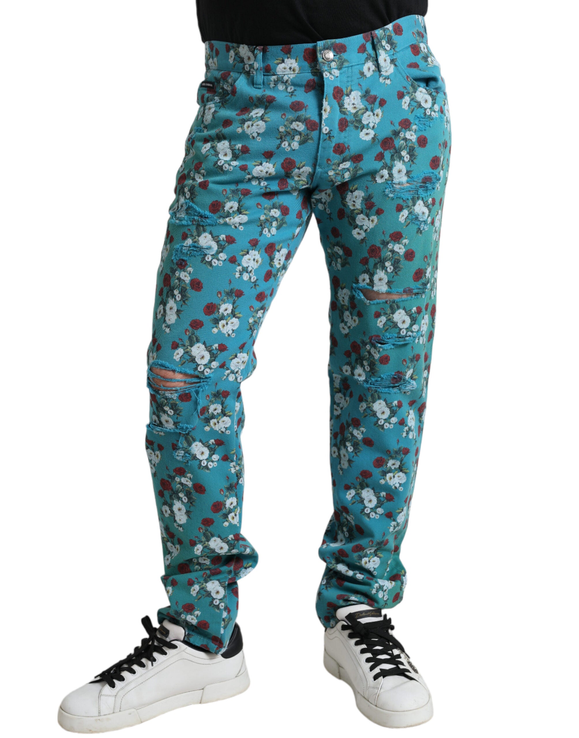 Dolce &amp; Gabbana Schicke Skinny-Jeans mit Blumenmuster