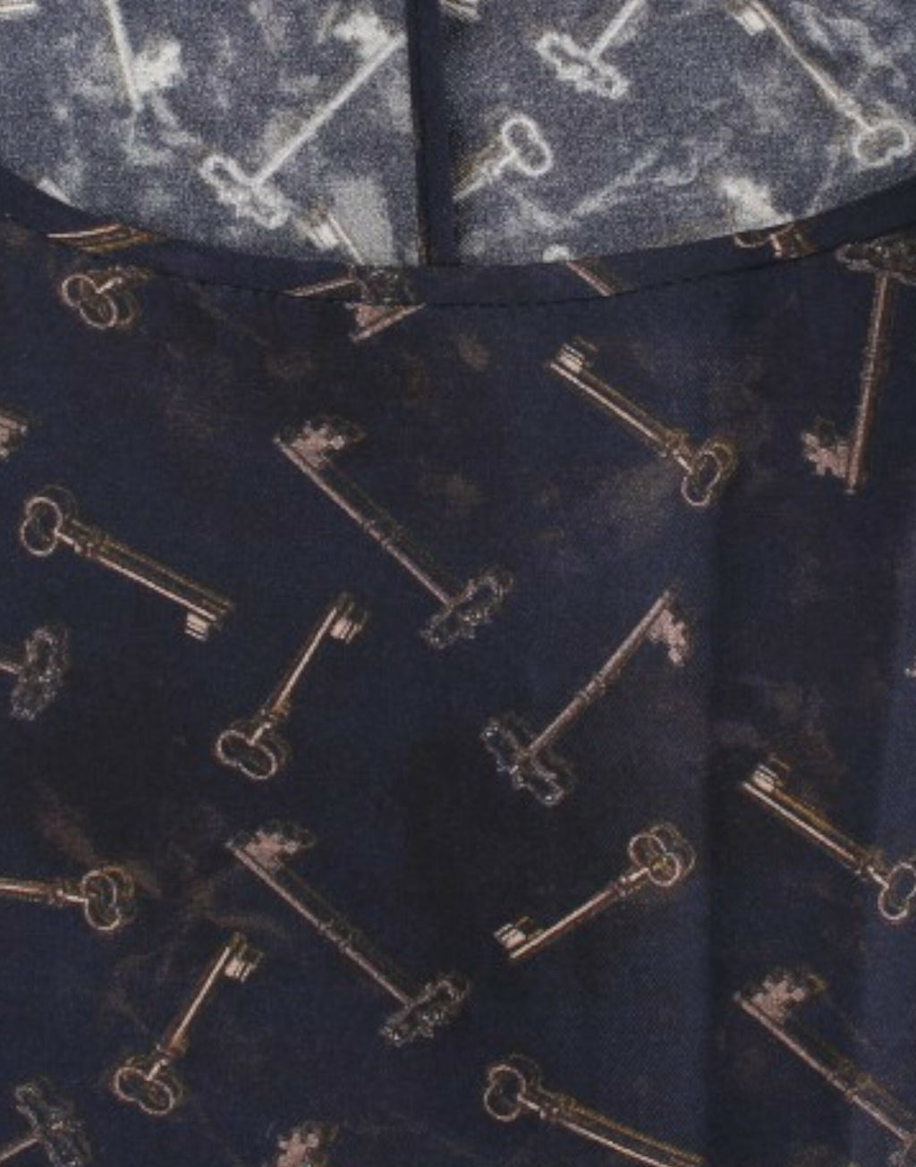 Dolce &amp; Gabbana – Seidenbluse „Enchanted Sicily“ mit goldenem Schlüssel-Print
