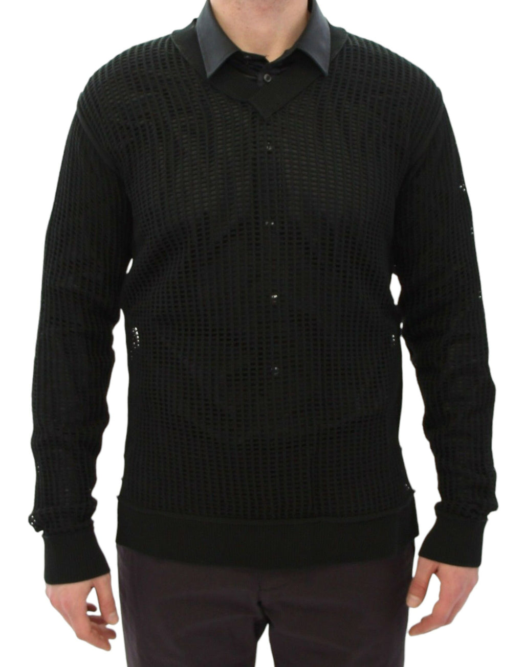 Dolce &amp; Gabbana Eleganter dunkelgrüner Strickpullover mit V-Ausschnitt