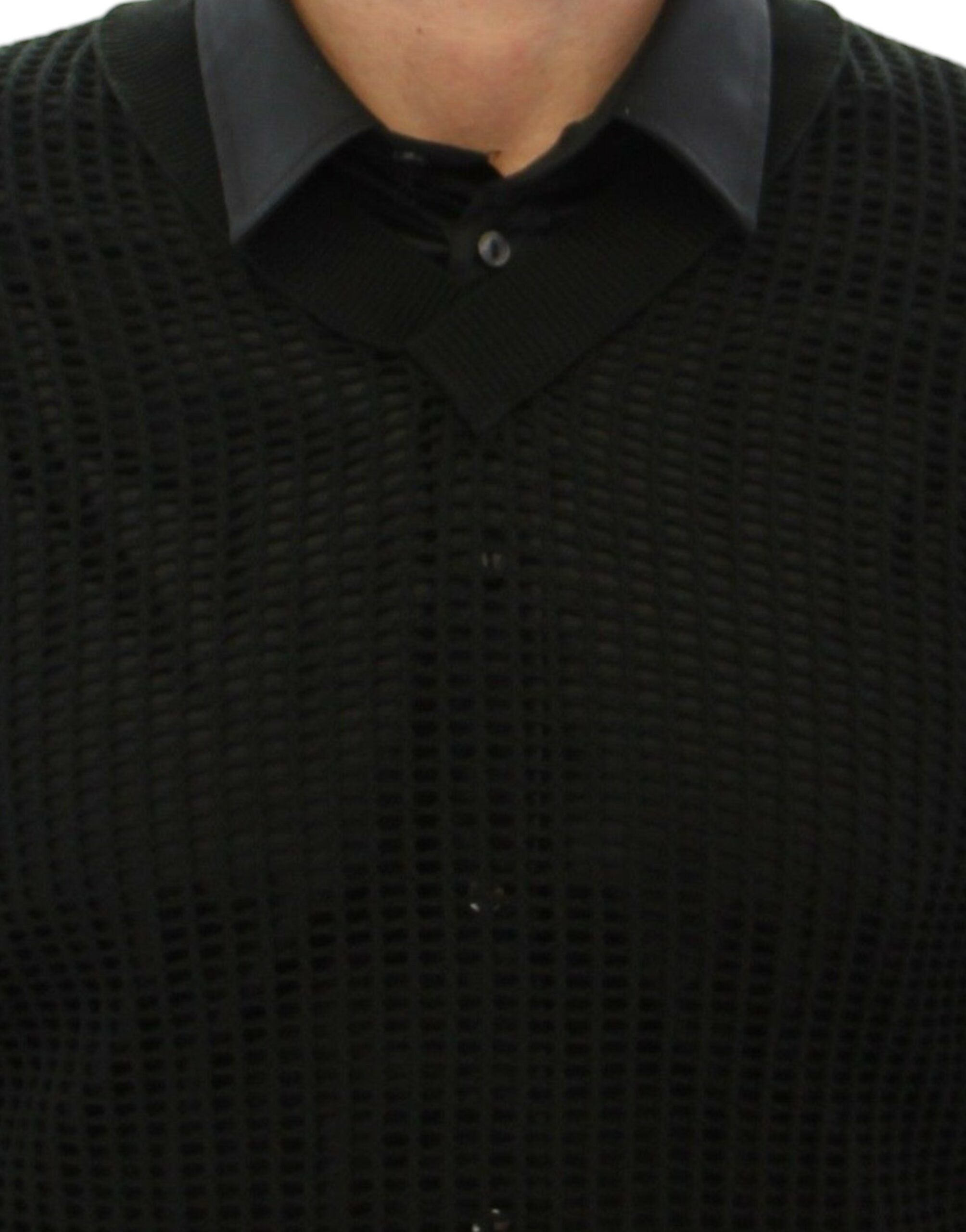 Dolce &amp; Gabbana Eleganter dunkelgrüner Strickpullover mit V-Ausschnitt
