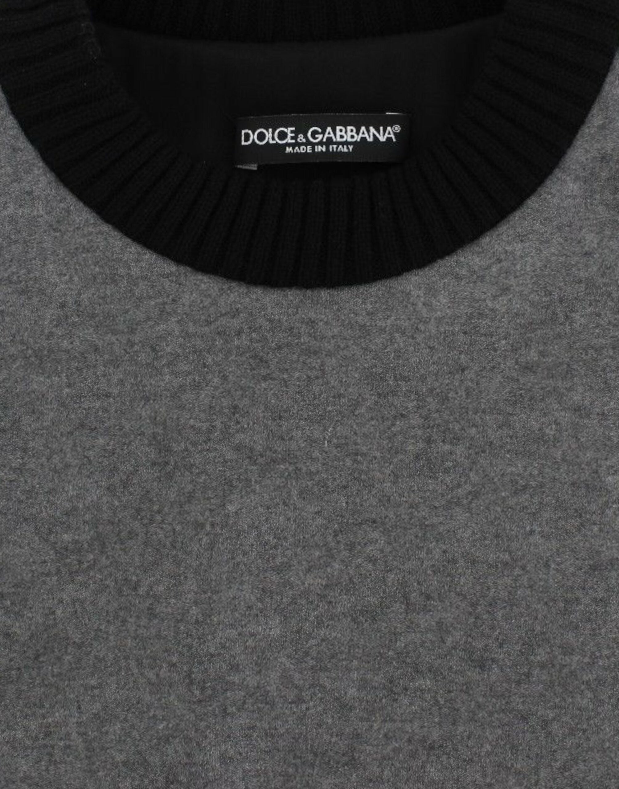 Dolce &amp; Gabbana Eleganter grauer Spitzenpullover aus Kaschmirmischung
