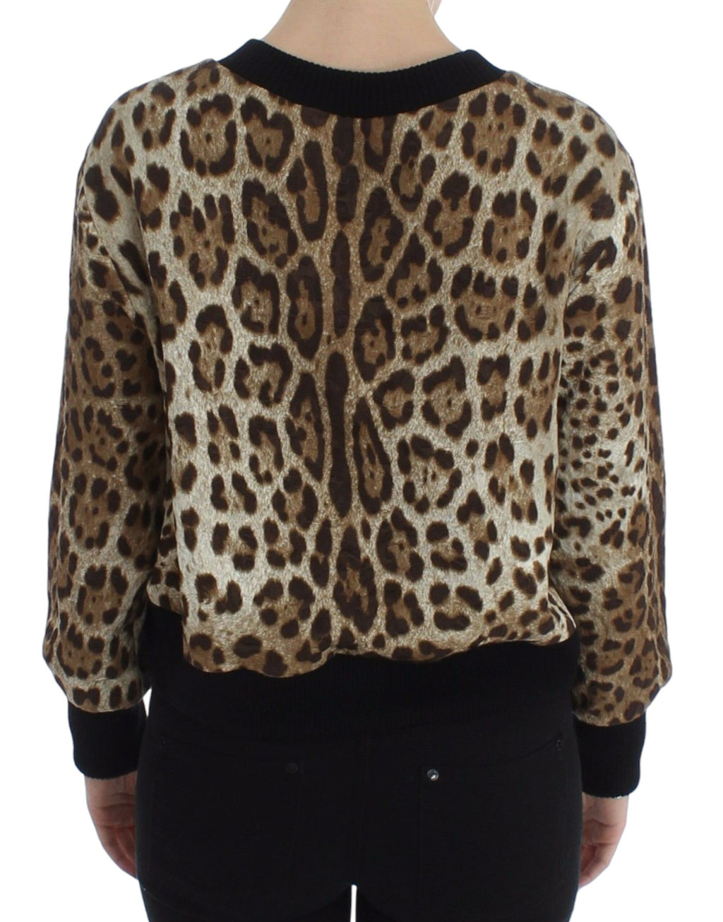 Dolce &amp; Gabbana Elegantes kurzes Pullover-Oberteil mit Leopardenmuster