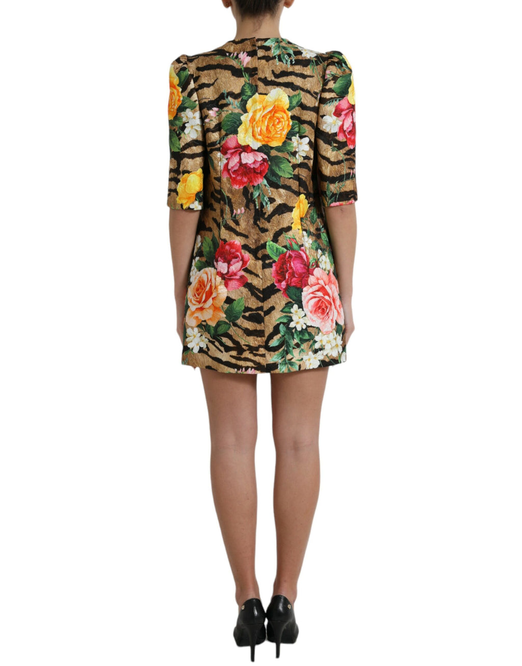 Dolce &amp; Gabbana – Mini-Etuikleid mit Animal- und Blumenprint