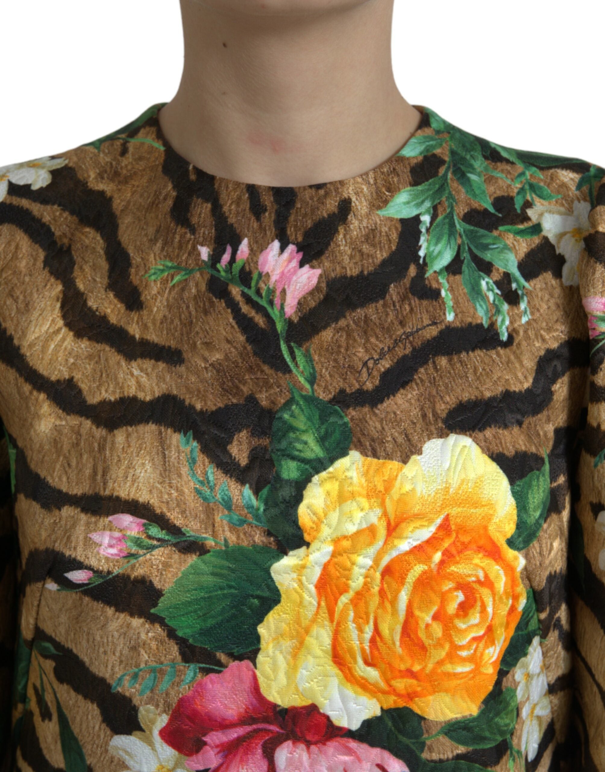 Dolce &amp; Gabbana – Mini-Etuikleid mit Animal- und Blumenprint