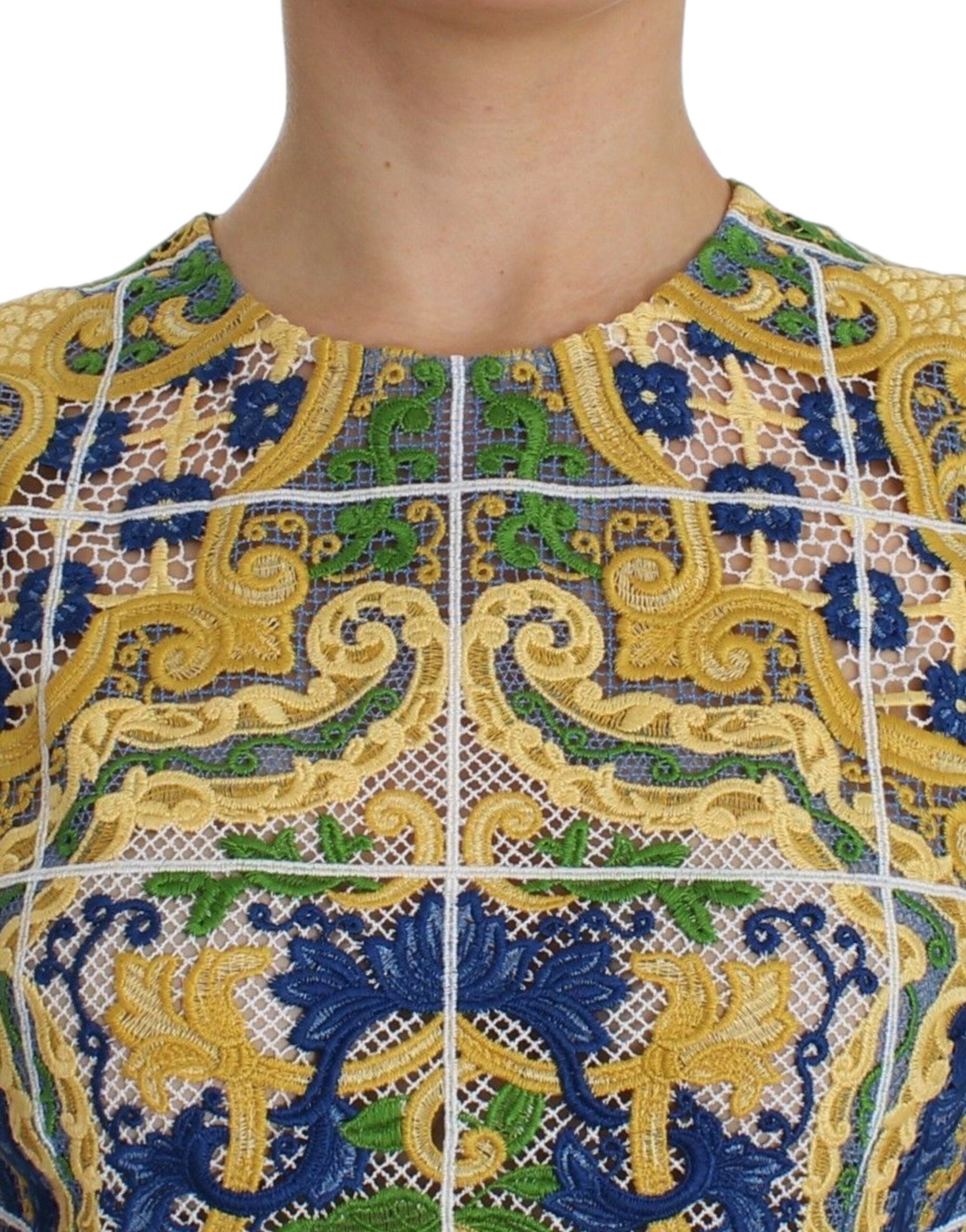 Dolce &amp; Gabbana Majolika bestickte ärmellose Eleganz