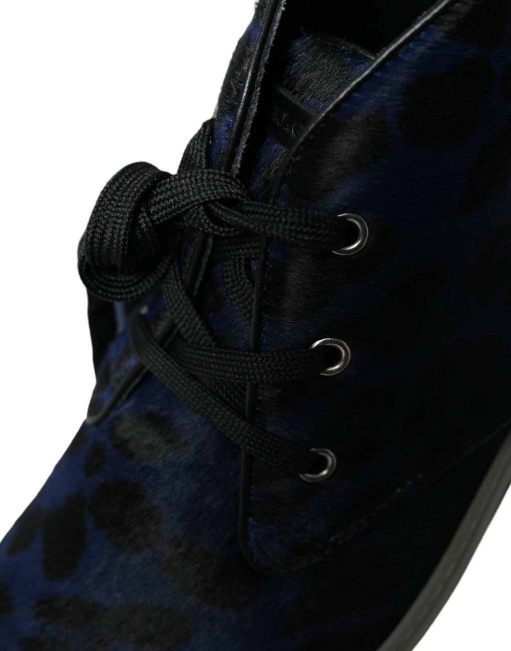 Dolce &amp; Gabbana – Schicke Mid-Top-Sneakers mit blauem Leopardenmuster