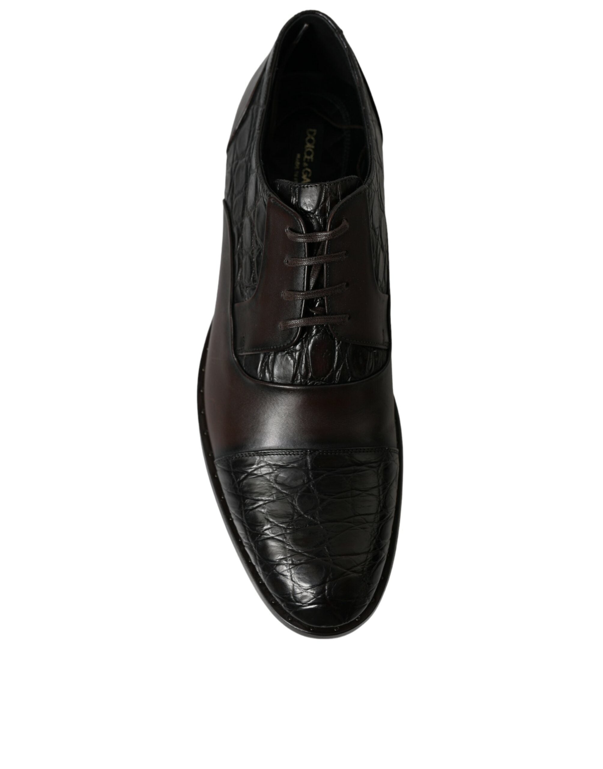 Dolce &amp; Gabbana – Formelle Herrenschuhe aus exotischem Leder in Braun
