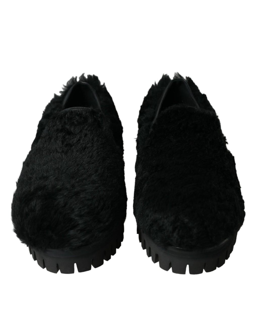 Dolce &amp; Gabbana Elegante Slipper aus schwarzem Pelz für Herren