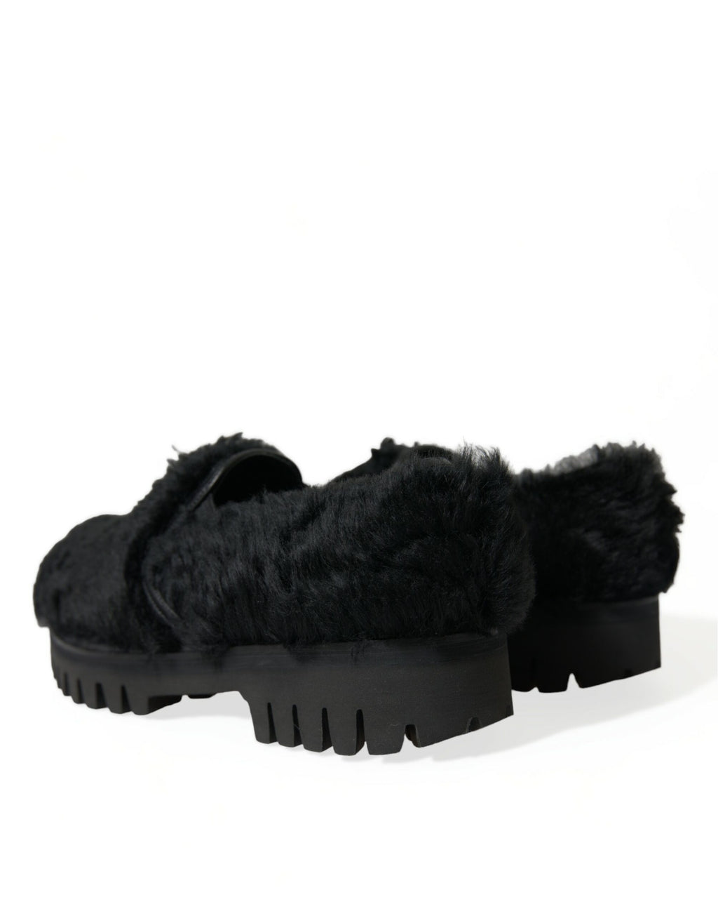 Dolce &amp; Gabbana Elegante Slipper aus schwarzem Pelz für Herren