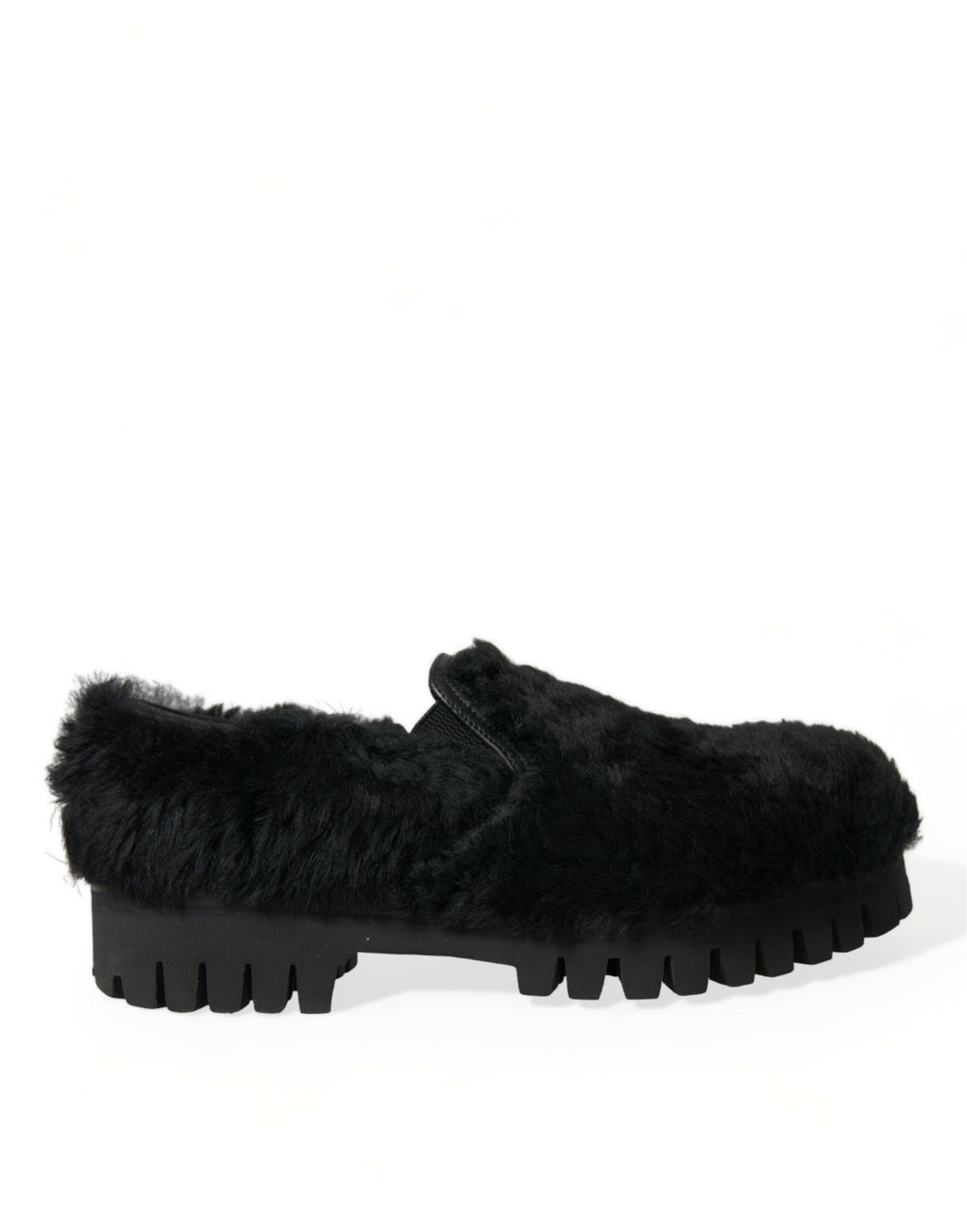 Dolce &amp; Gabbana Elegante Slipper aus schwarzem Pelz für Herren