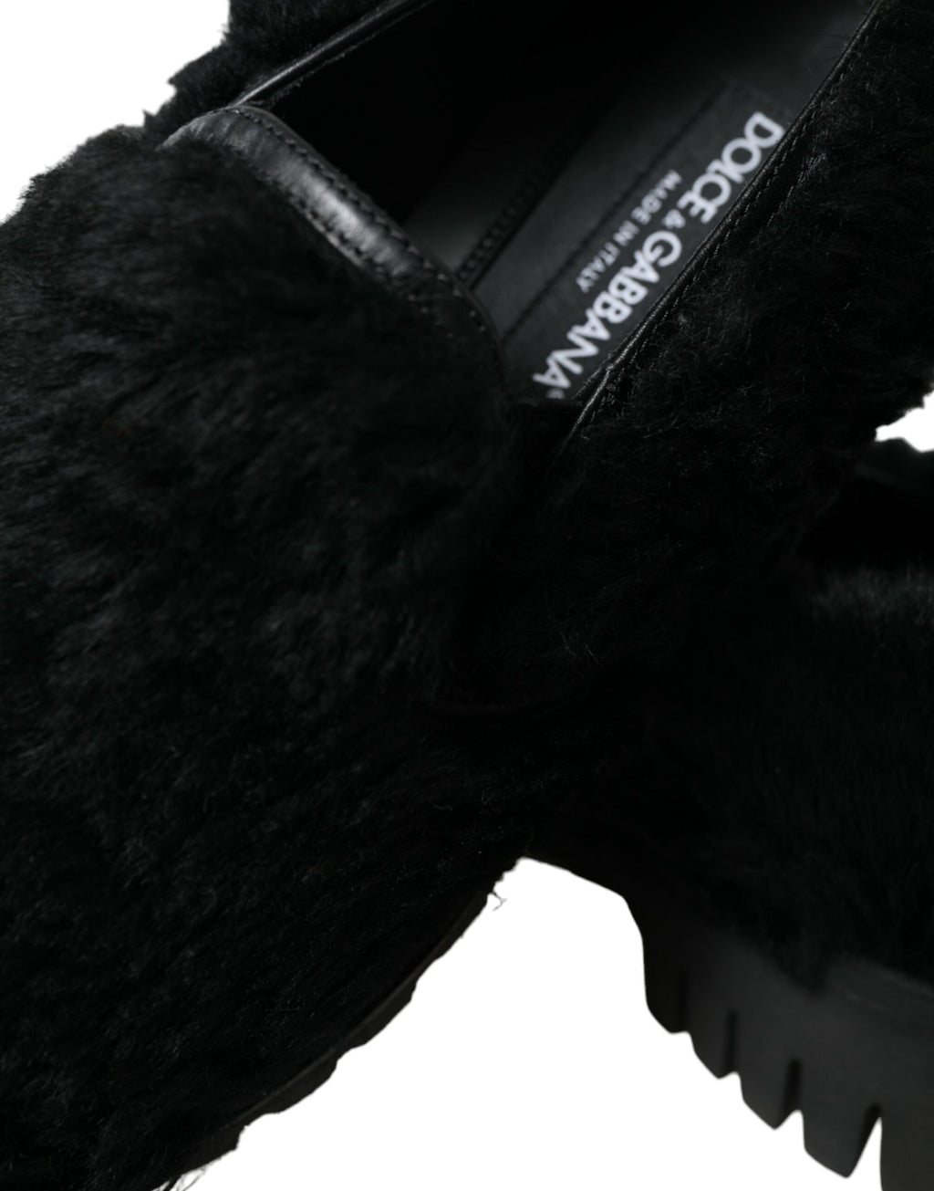 Dolce &amp; Gabbana Elegante Slipper aus schwarzem Pelz für Herren