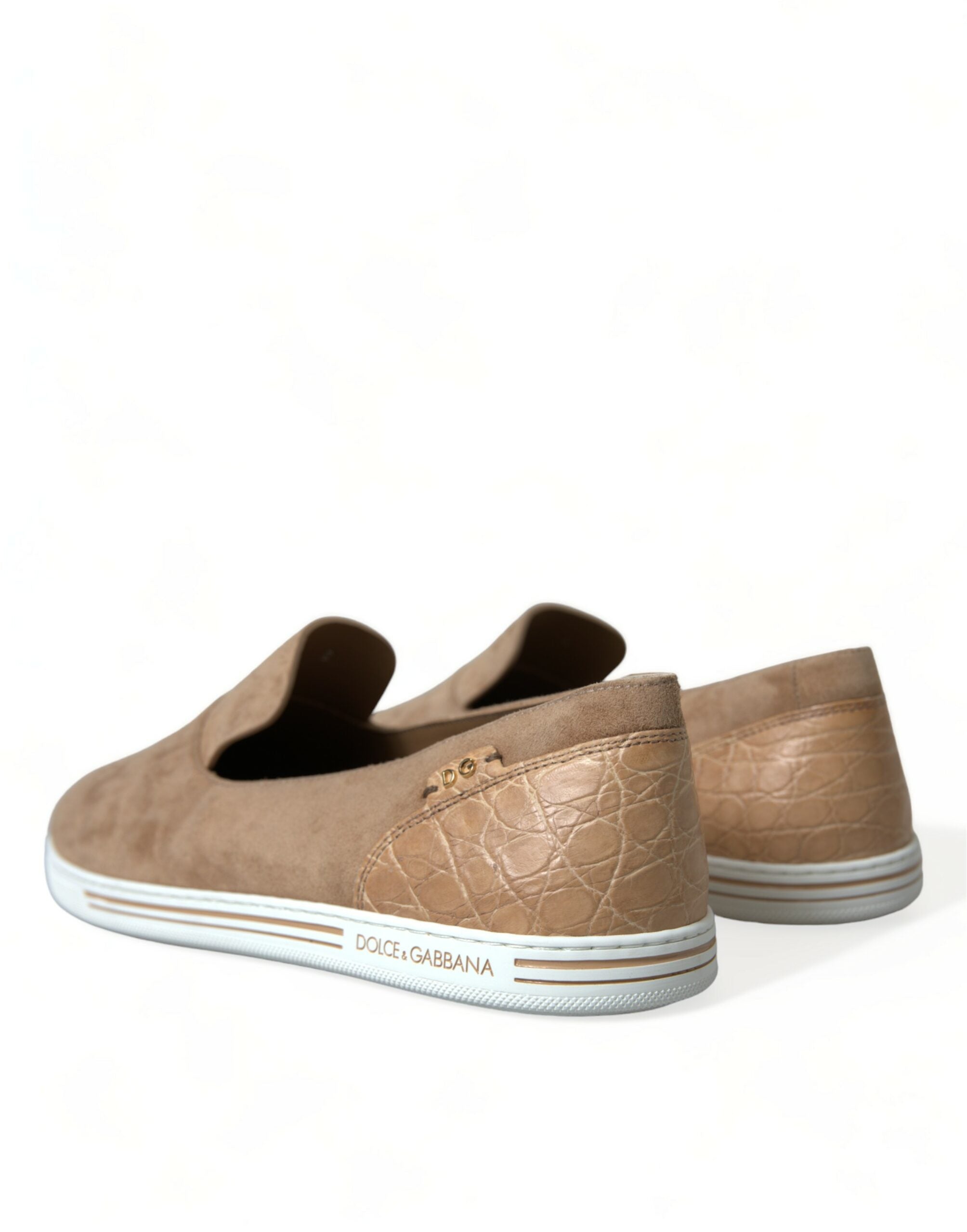 Dolce &amp; Gabbana Elegante beige Leder-Loafer
