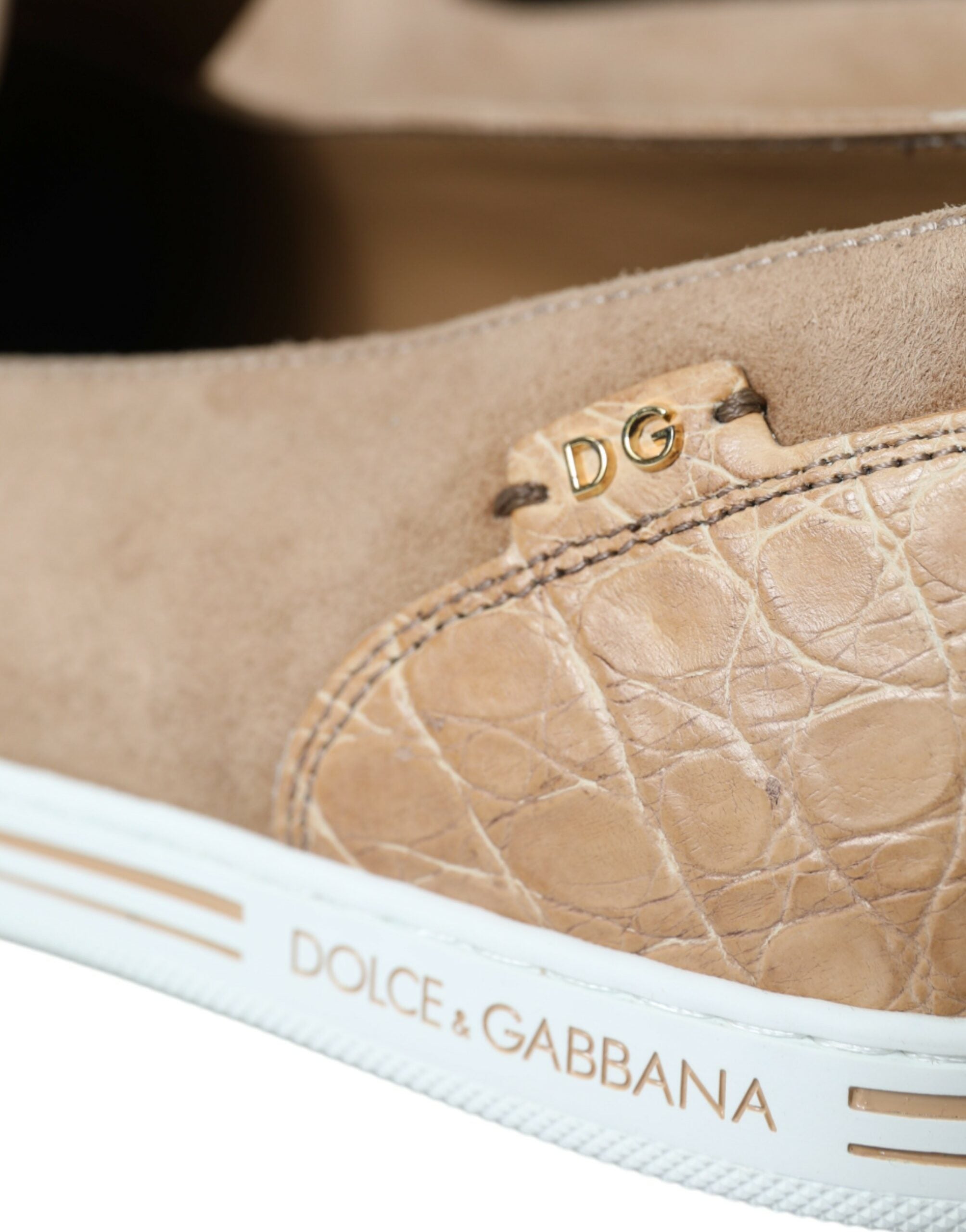 Dolce &amp; Gabbana Elegante beige Leder-Loafer